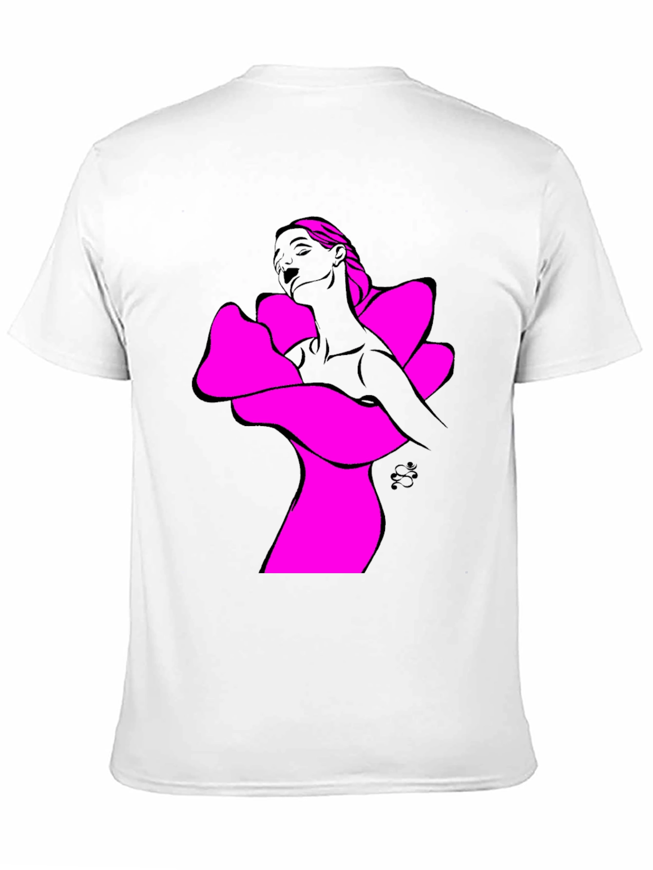 Abstract Woman Graphic Tee - Bold Black Shirt
