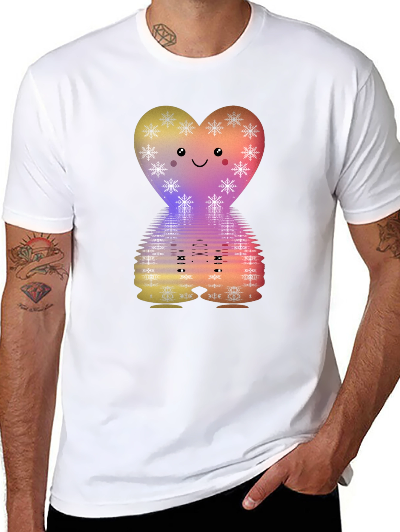 Cute Heart Snowflake Graphic Tee