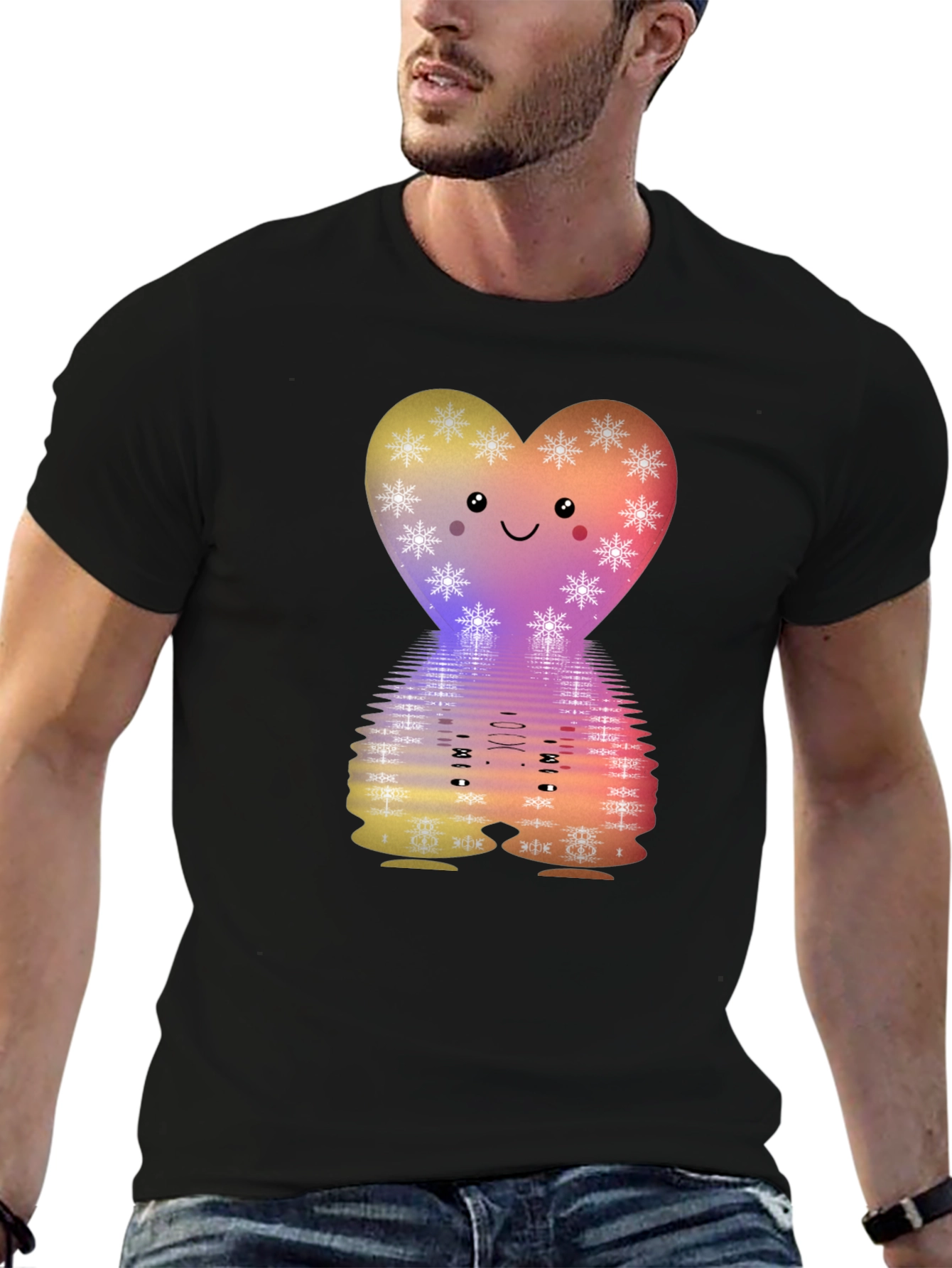 Cute Heart Snowflake Graphic Tee