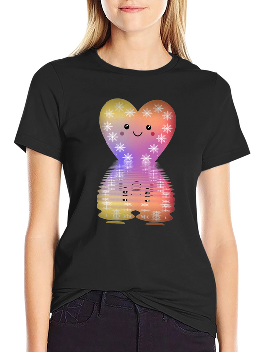 Cute Heart Snowflake Graphic Tee