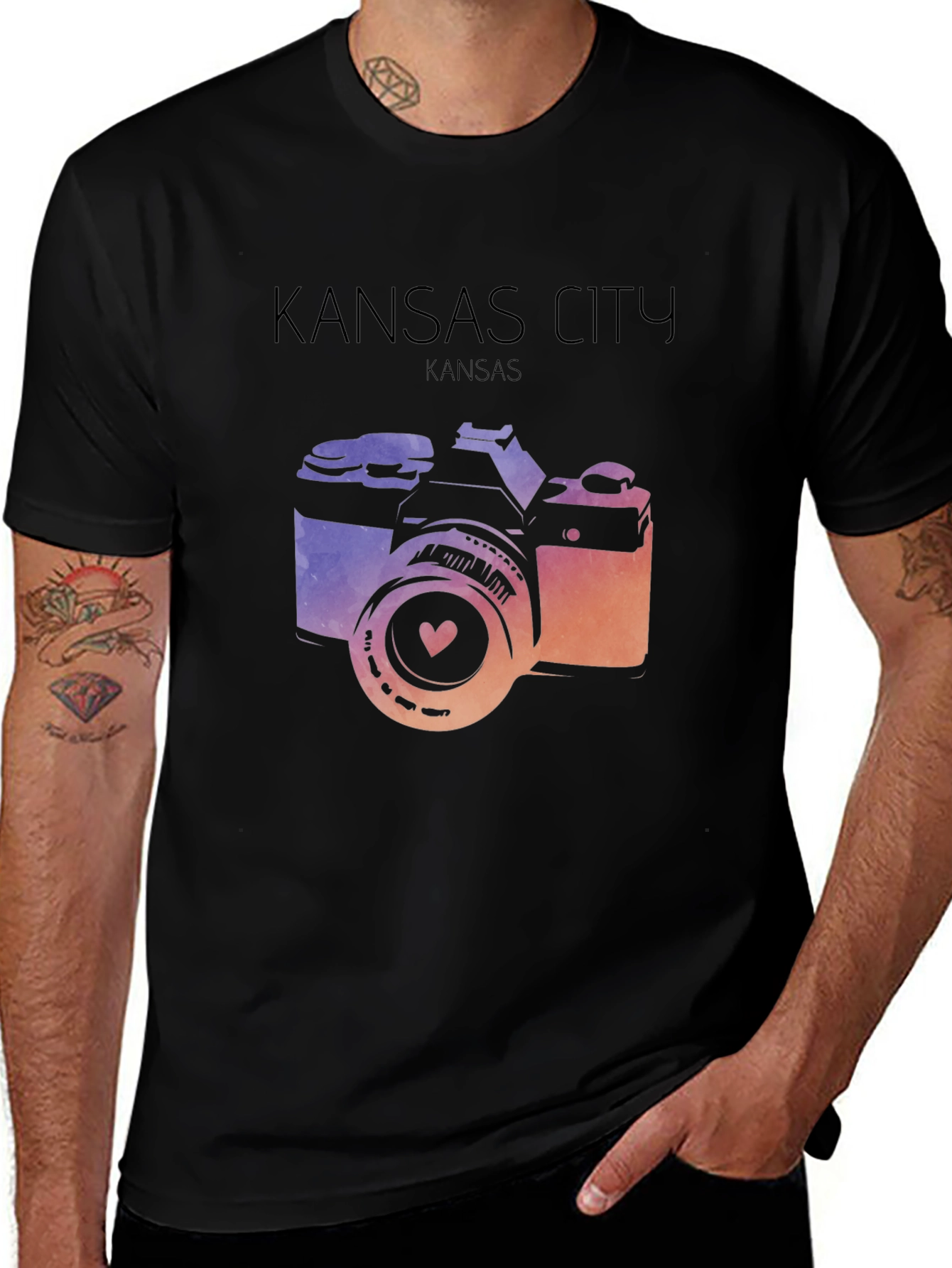 Kansas City Camera Graphic Tee - Black