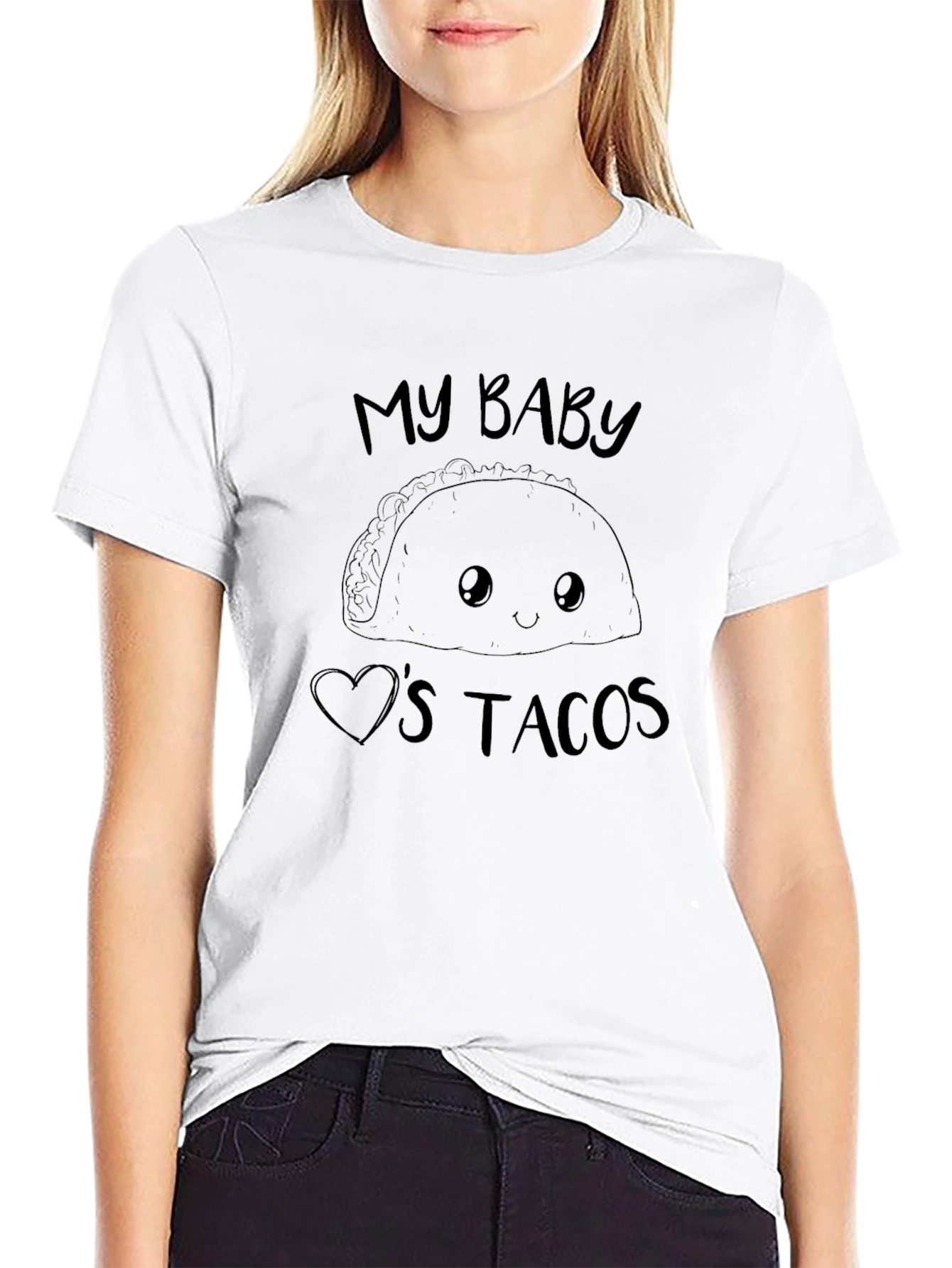 My Baby Loves Tacos Graphic Tee - Black