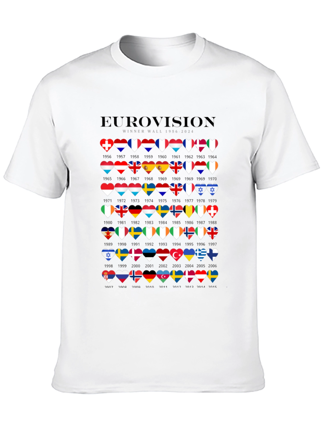 Eurovision Winner Wall 1956-2024 T-Shirt