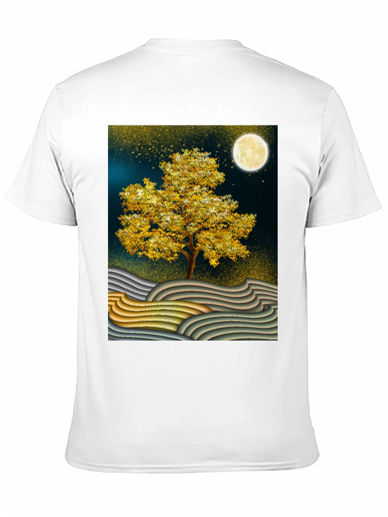 Golden Tree Graphic Tee - Stylish Unisex Black T-Shirt