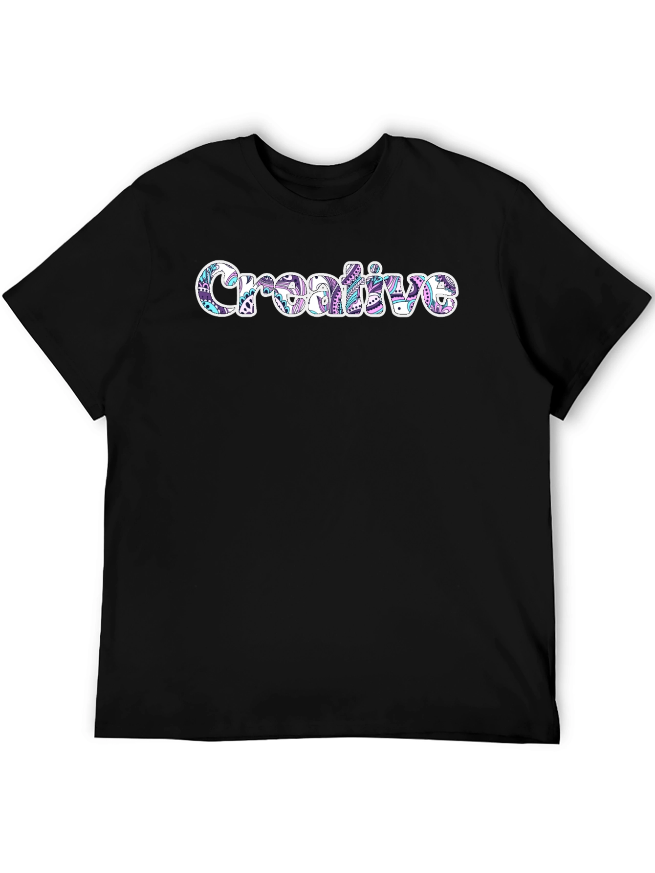 Creative Graphic Tee - Artistic Design Black T-Shirt