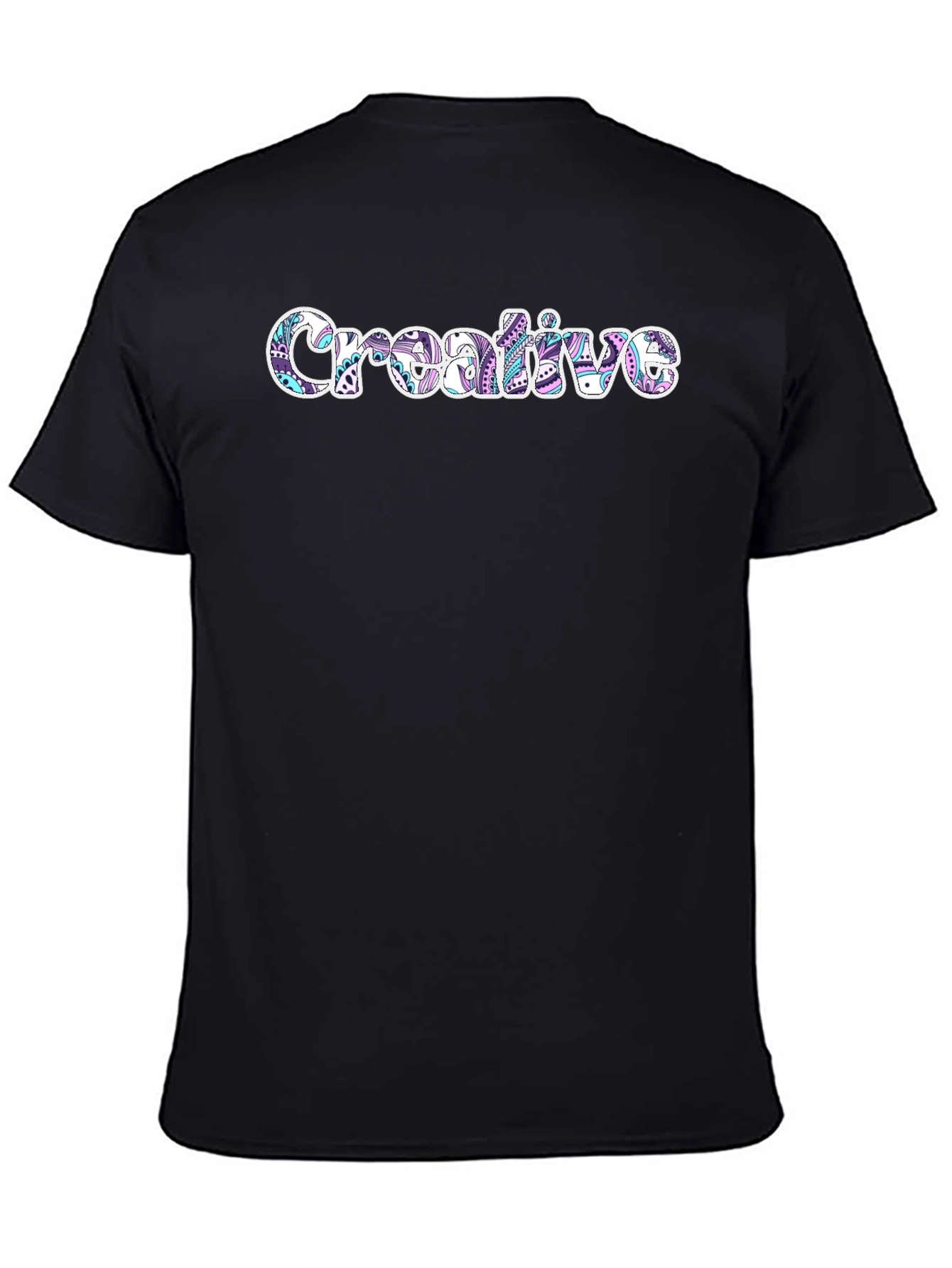 Creative Graphic Tee - Artistic Design Black T-Shirt