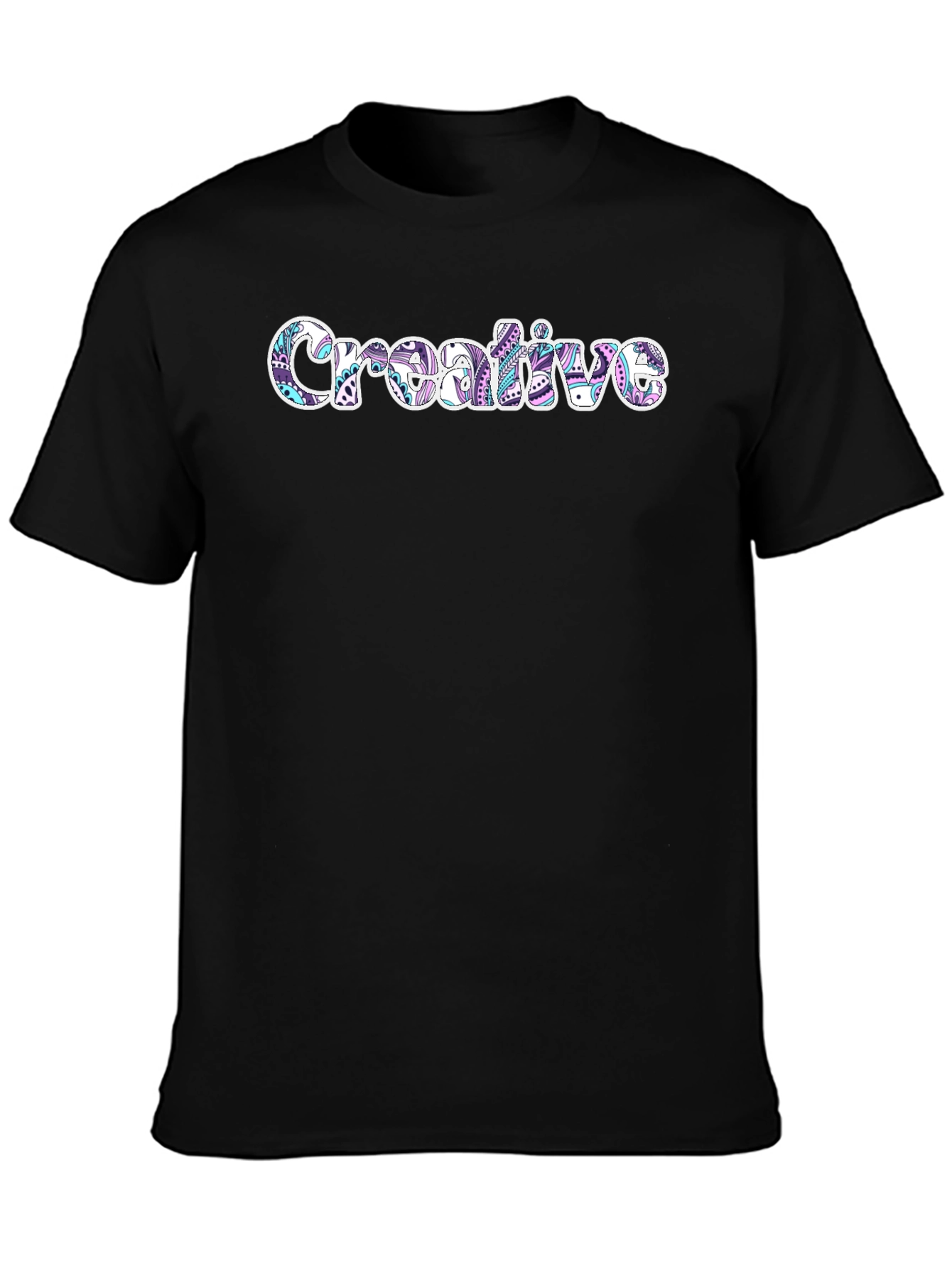Creative Graphic Tee - Artistic Design Black T-Shirt