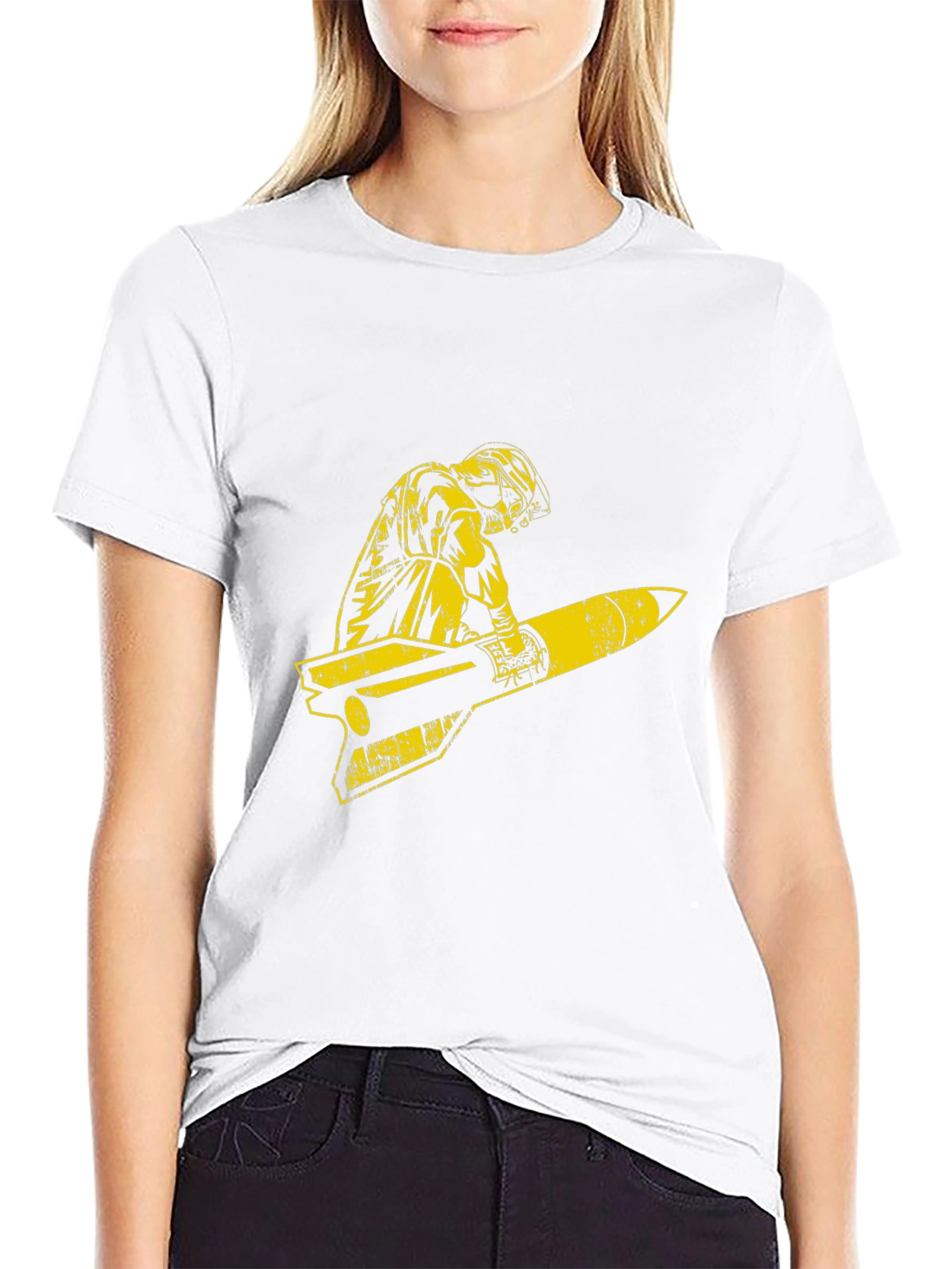 Retro Pilot Missile Ride Graphic T-Shirt