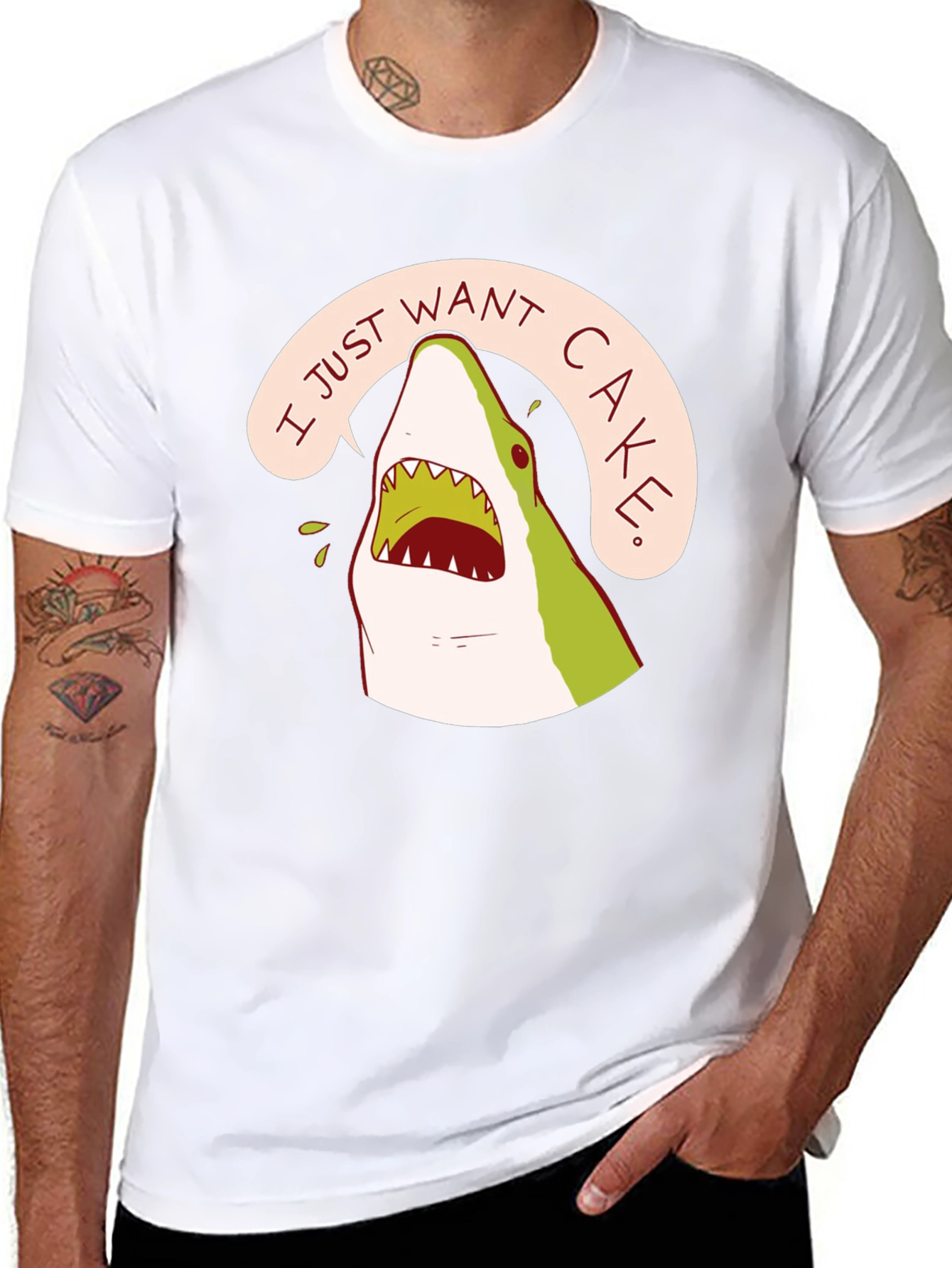 Cake Shark T-Shirt - Funny Cartoon Tee