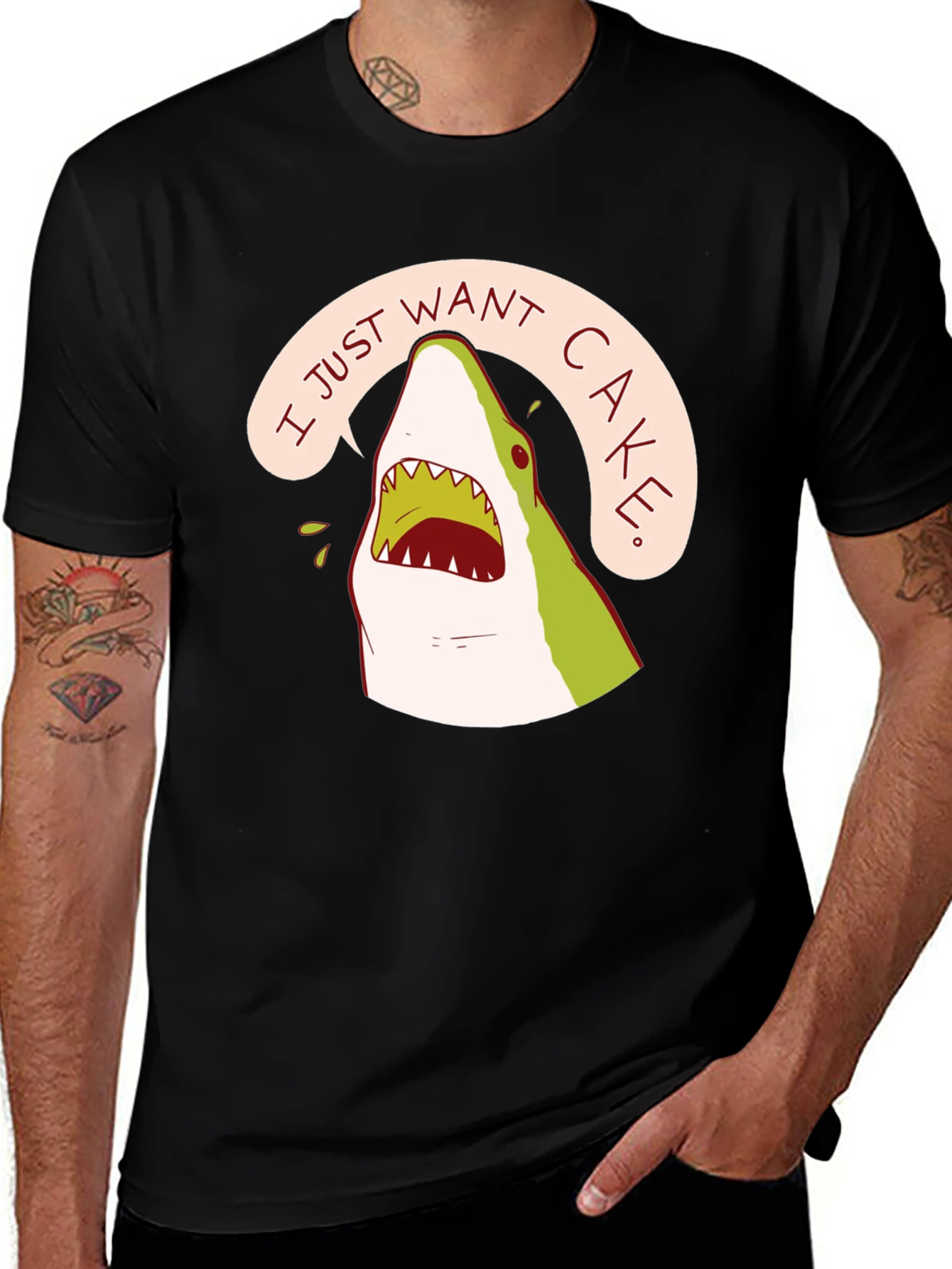Cake Shark T-Shirt - Funny Cartoon Tee