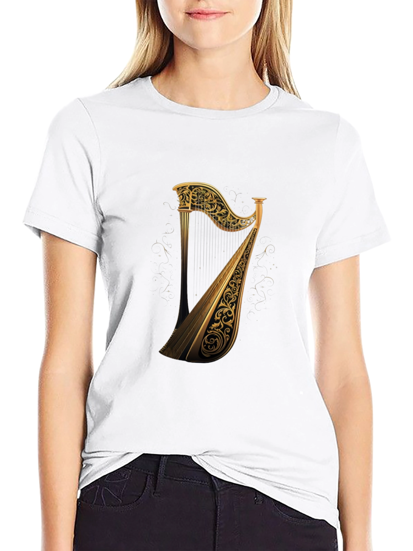 Golden Harp Graphic Tee - Black T-Shirt
