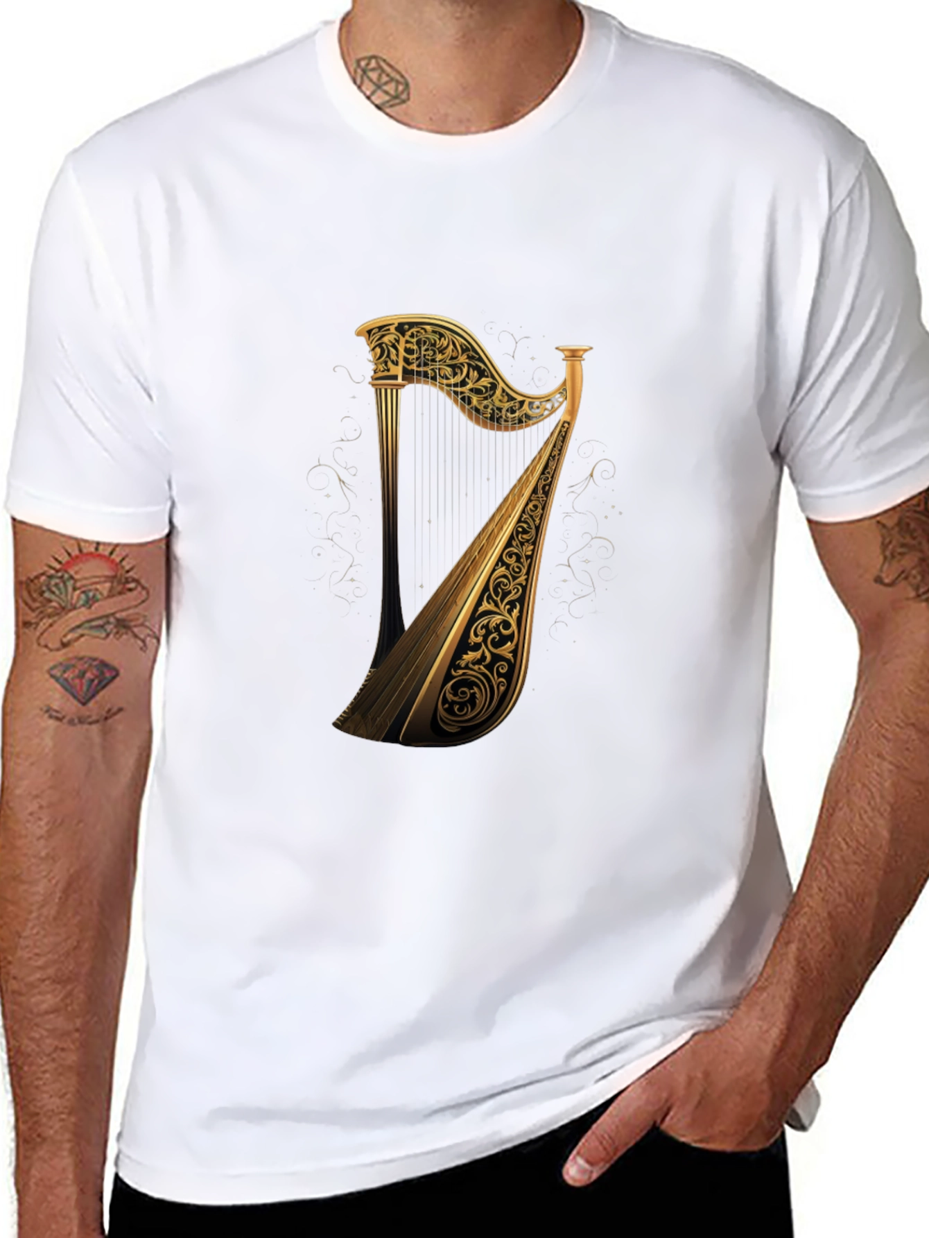 Golden Harp Graphic Tee - Black T-Shirt