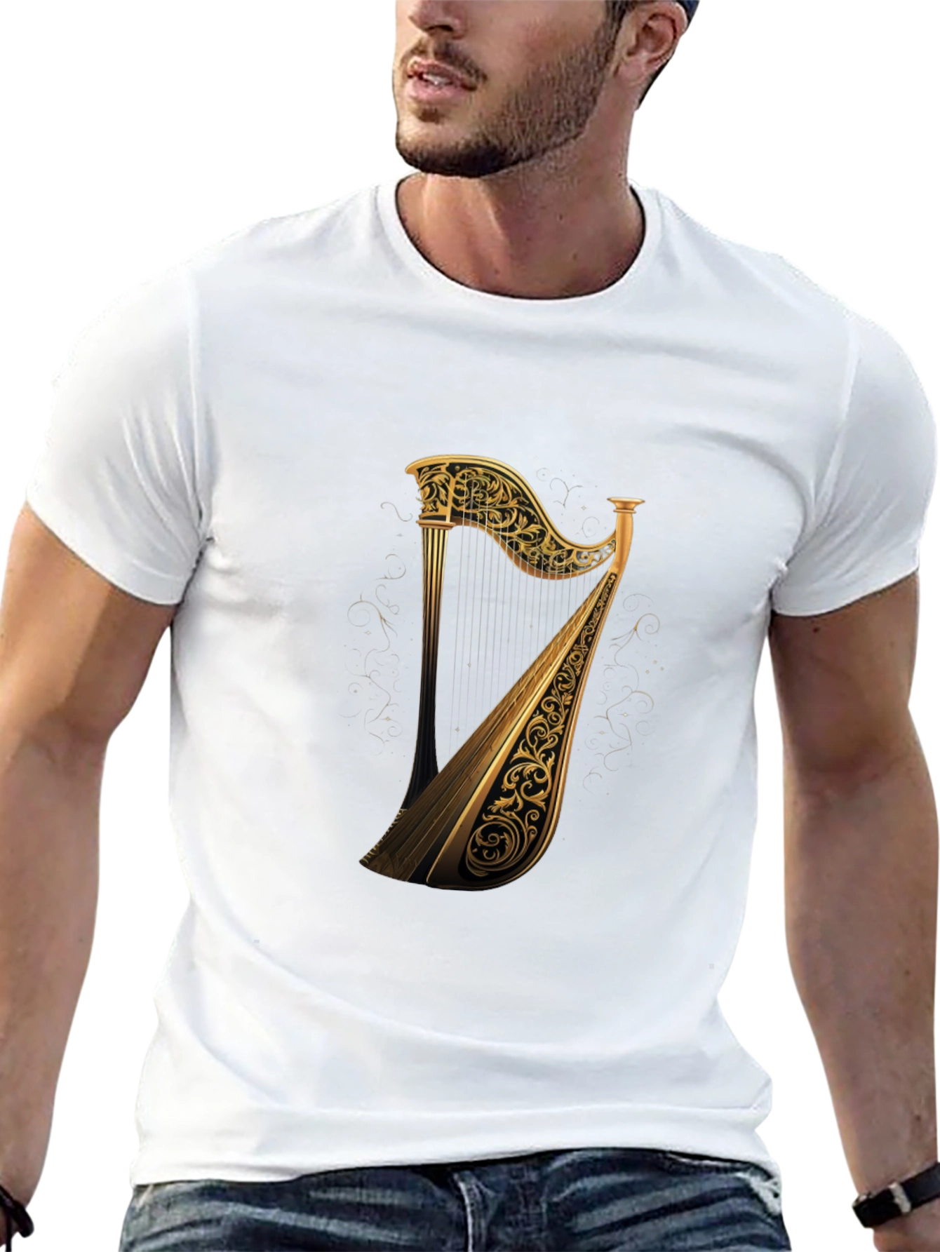 Golden Harp Graphic Tee - Black T-Shirt