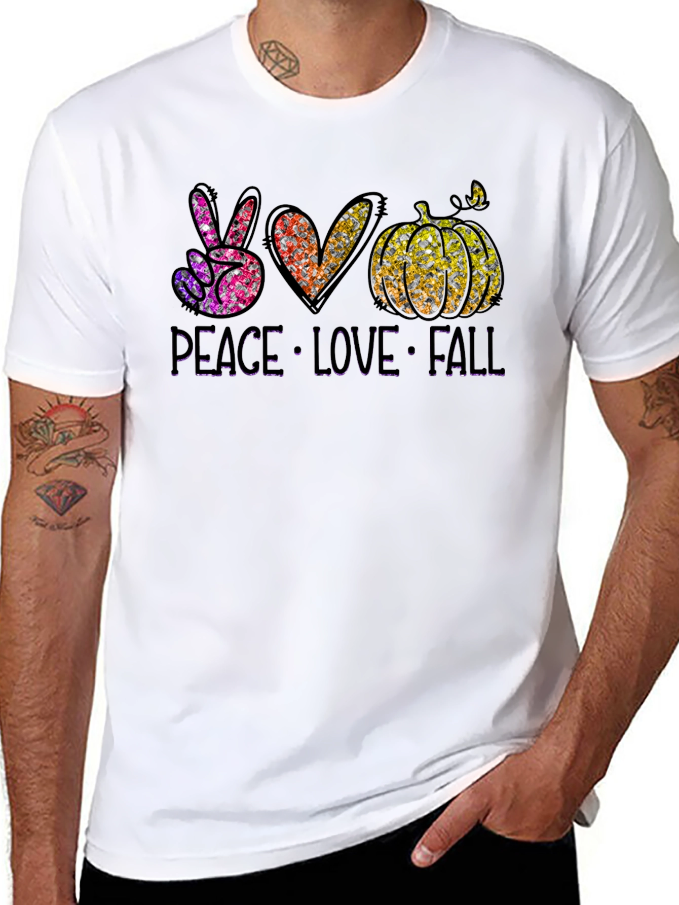 Peace Love Fall Black T-Shirt