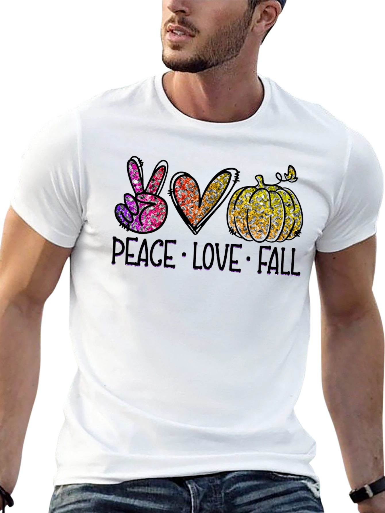 Peace Love Fall Black T-Shirt
