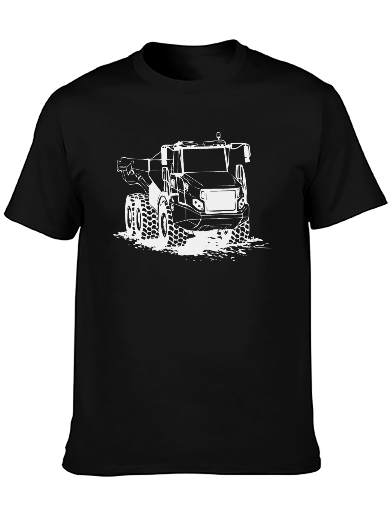 Heavy Equipment Graphic Tee - Black Cotton Blend