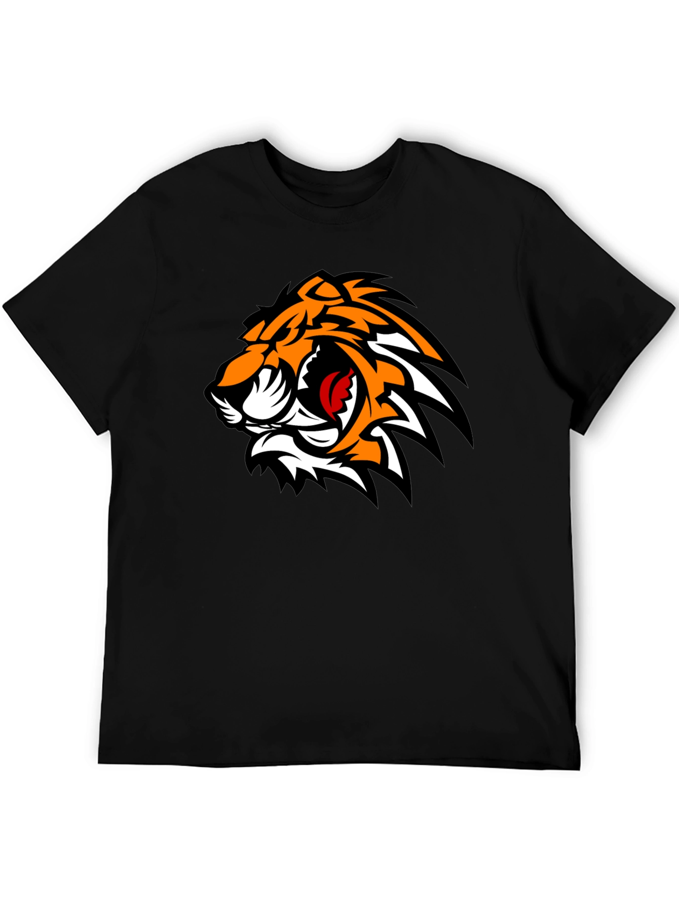 Black T-Shirt with Tiger Graphic