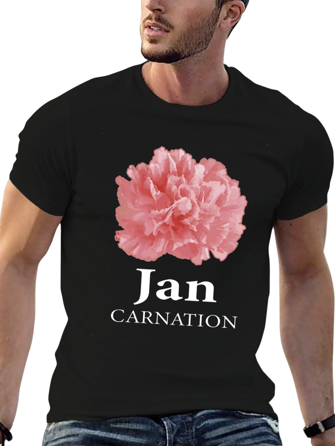 Jan Carnation Flower Birthday T-Shirt