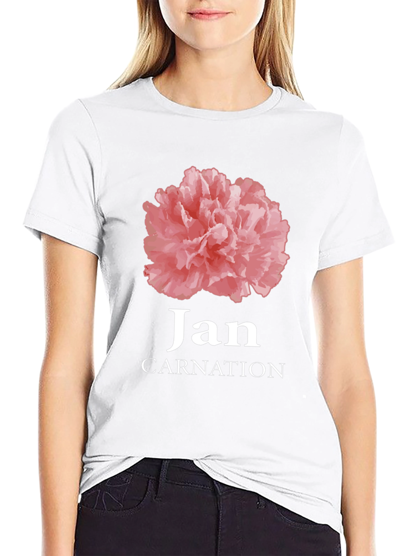 Jan Carnation Flower Birthday T-Shirt