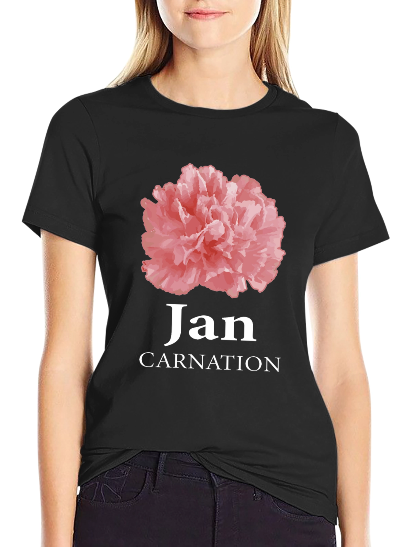 Jan Carnation Flower Birthday T-Shirt