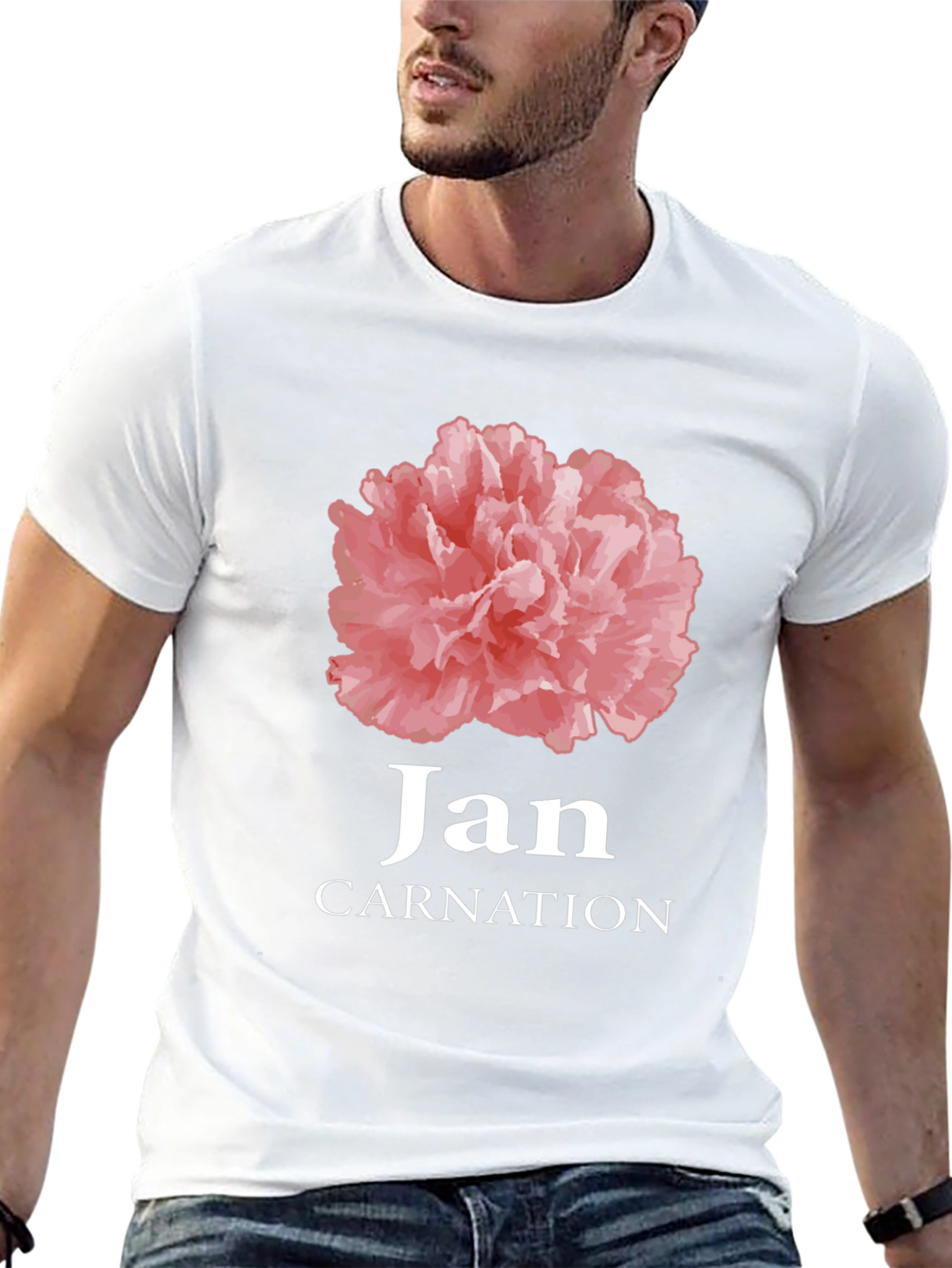 Jan Carnation Flower Birthday T-Shirt