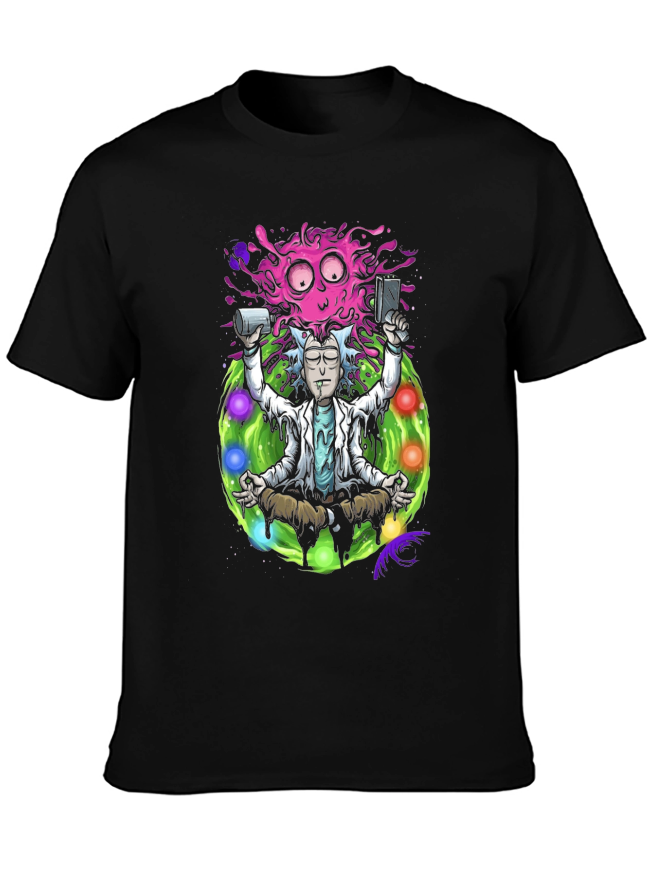 Rick and Morty Meditation T-Shirt - Black
