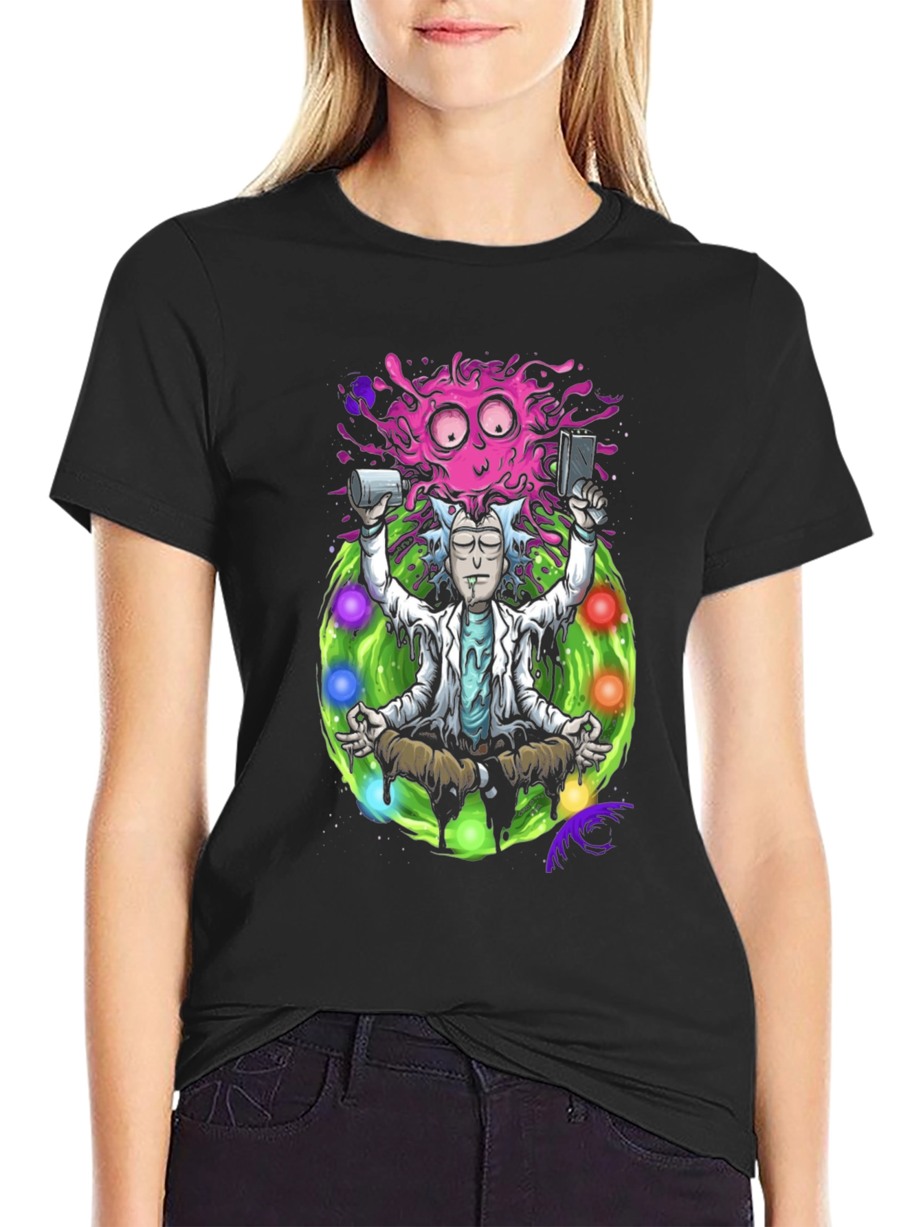 Rick and Morty Meditation T-Shirt - Black