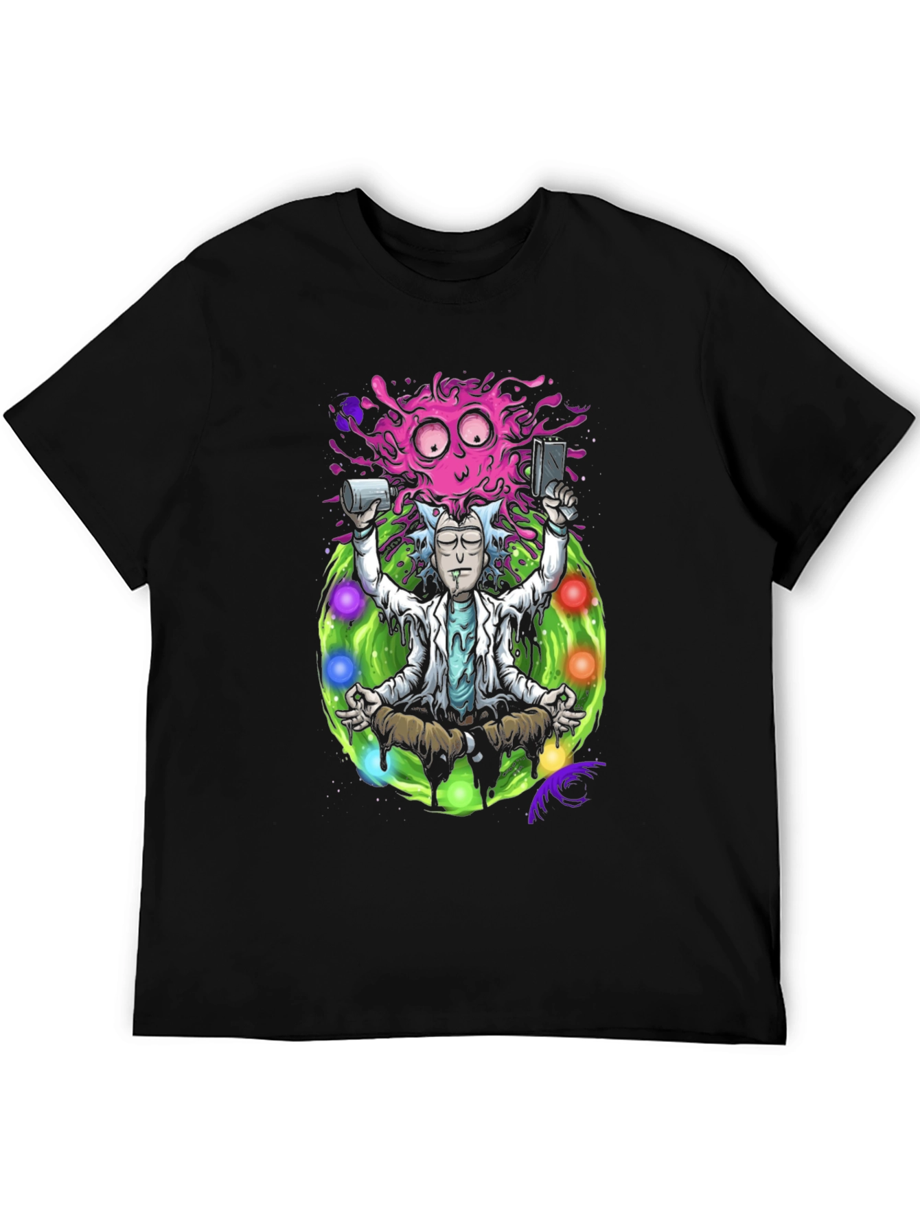 Rick and Morty Meditation T-Shirt - Black