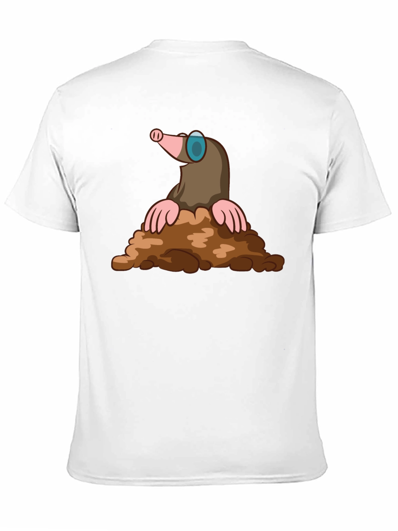 Mole Cartoon Graphic T-Shirt - Black Cotton Tee