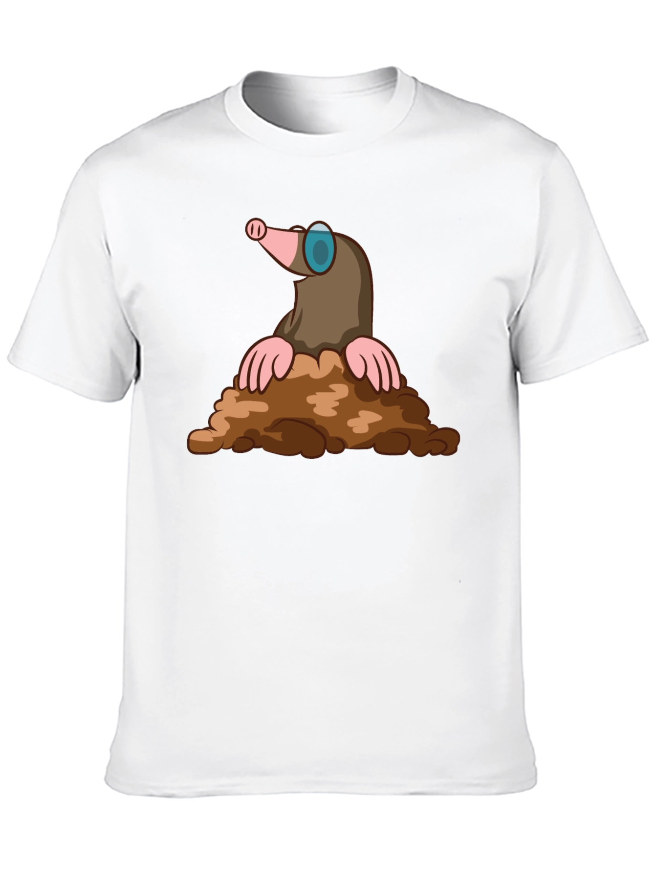 Mole Cartoon Graphic T-Shirt - Black Cotton Tee