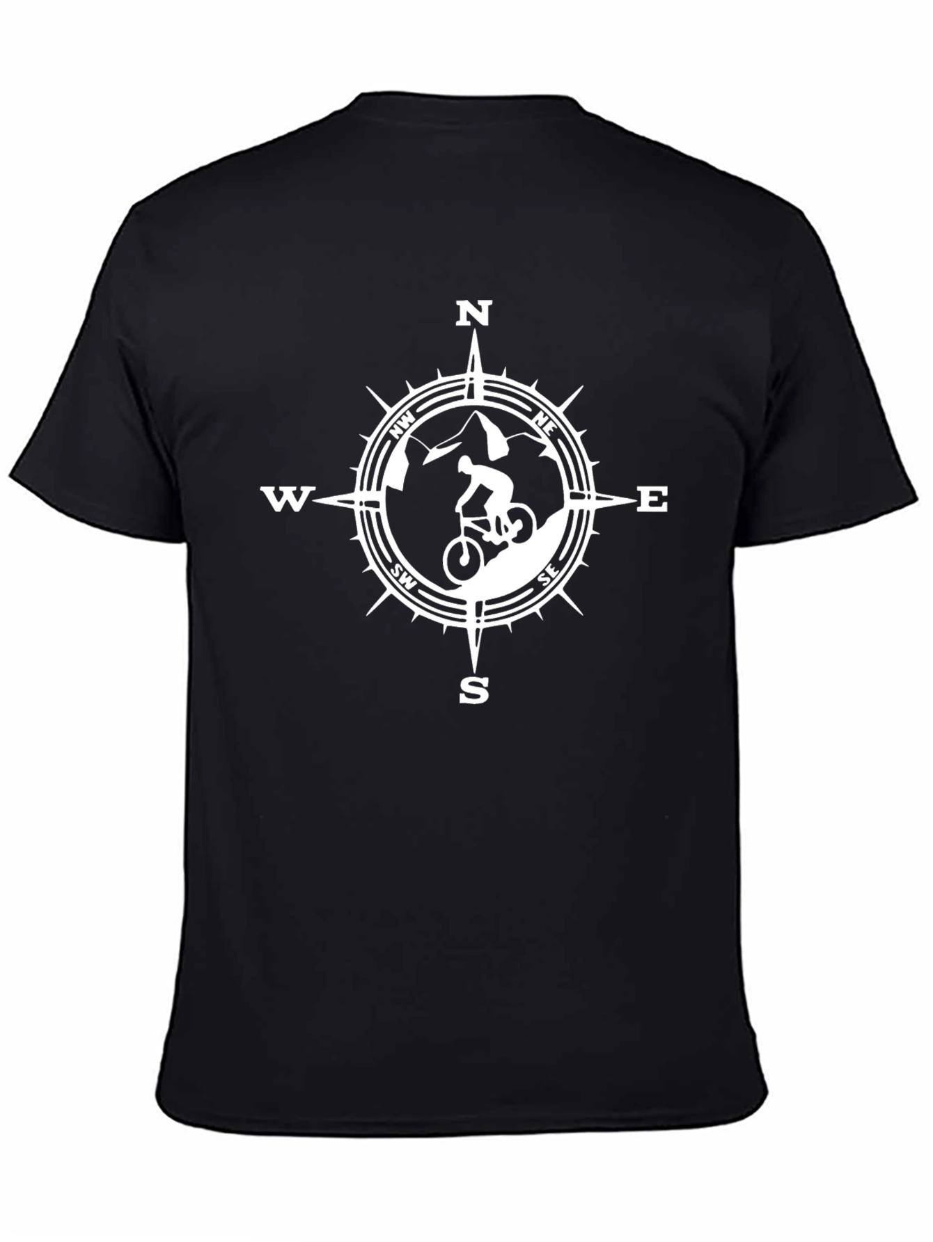 Mountain Biker Compass Graphic T-Shirt