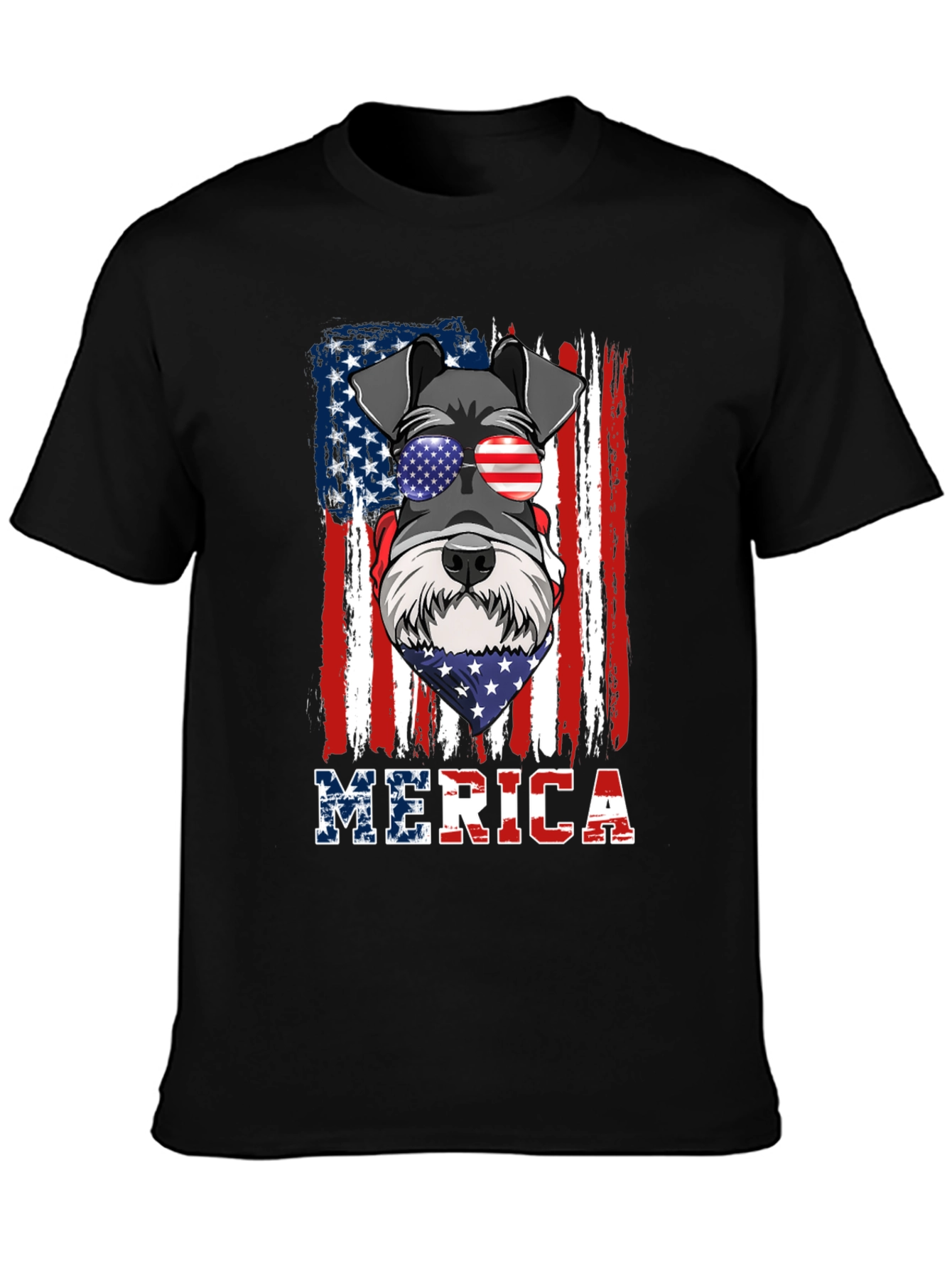 Patriotic Dog Graphic T-Shirt - MERICA