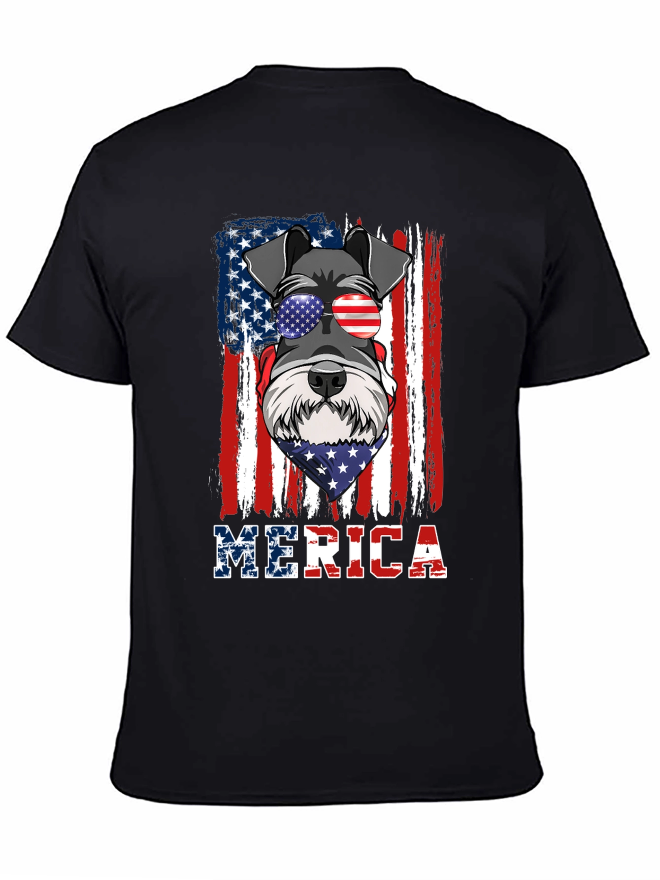 Patriotic Dog Graphic T-Shirt - MERICA