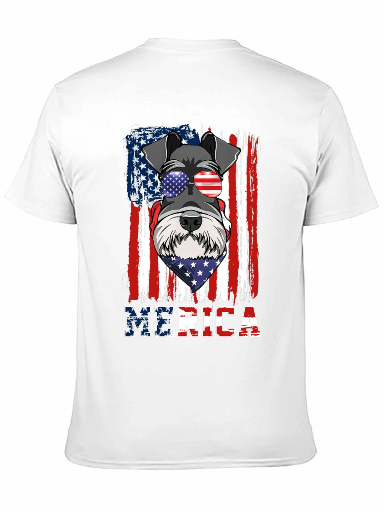 Patriotic Dog Graphic T-Shirt - MERICA