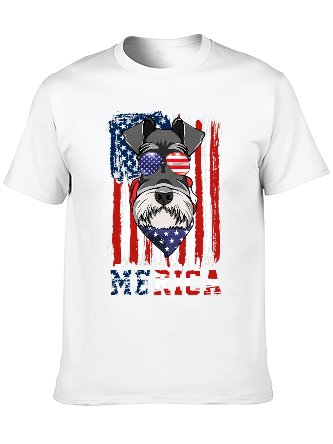 Patriotic Dog Graphic T-Shirt - MERICA