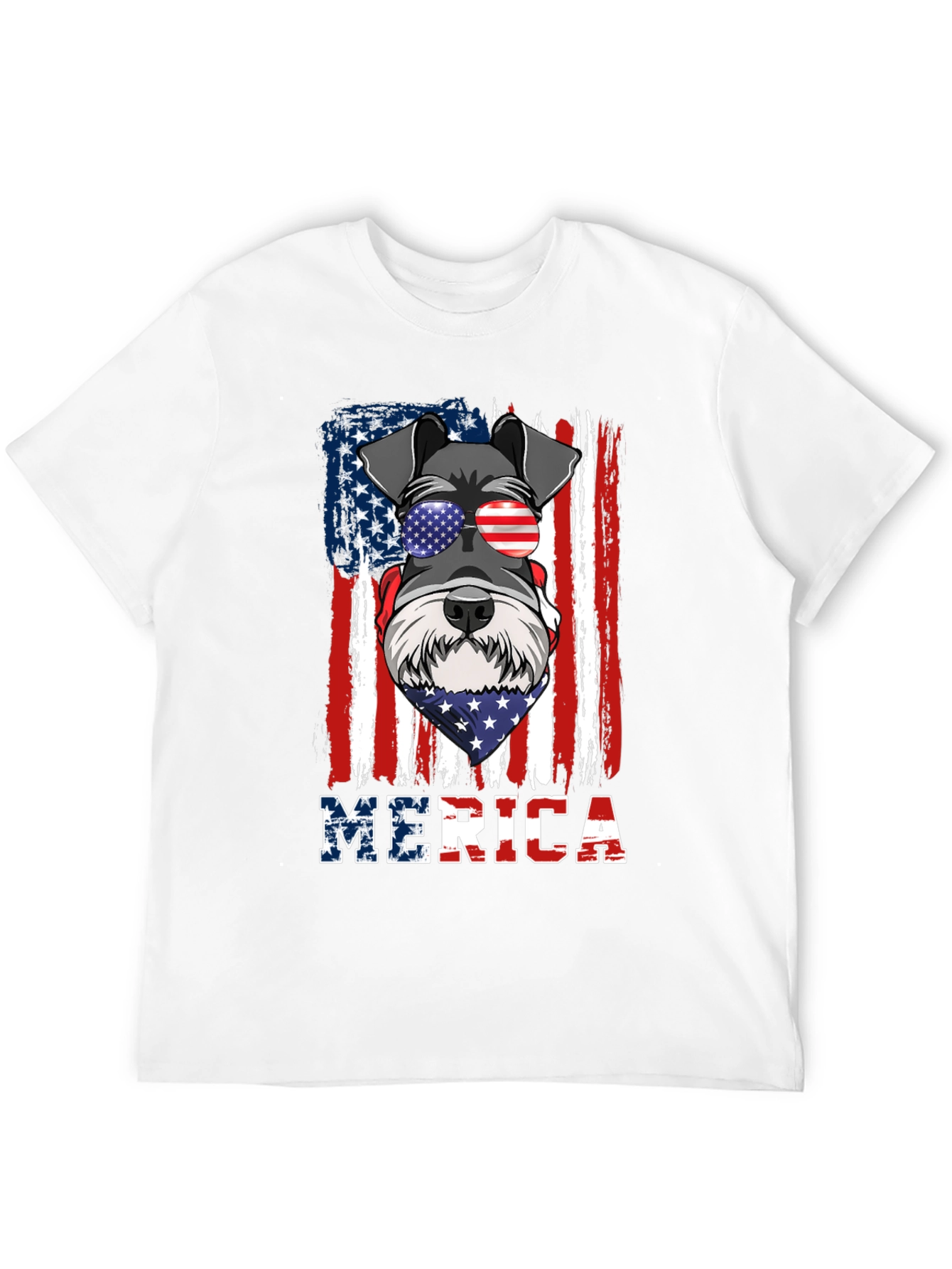 Patriotic Dog Graphic T-Shirt - MERICA
