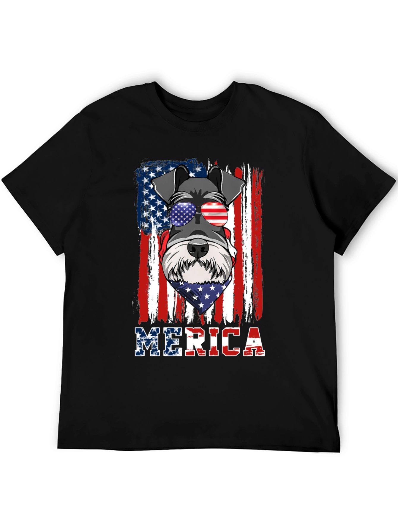 Patriotic Dog Graphic T-Shirt - MERICA