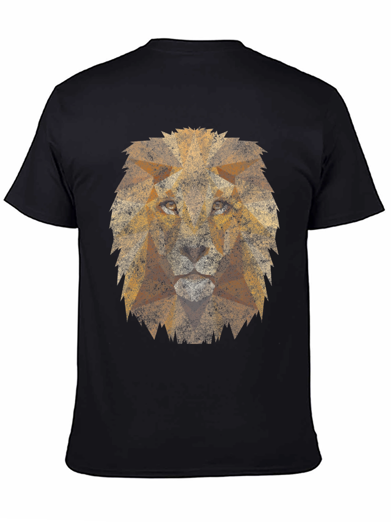 Geometric Lion Graphic Tee - Mens Black T-Shirt