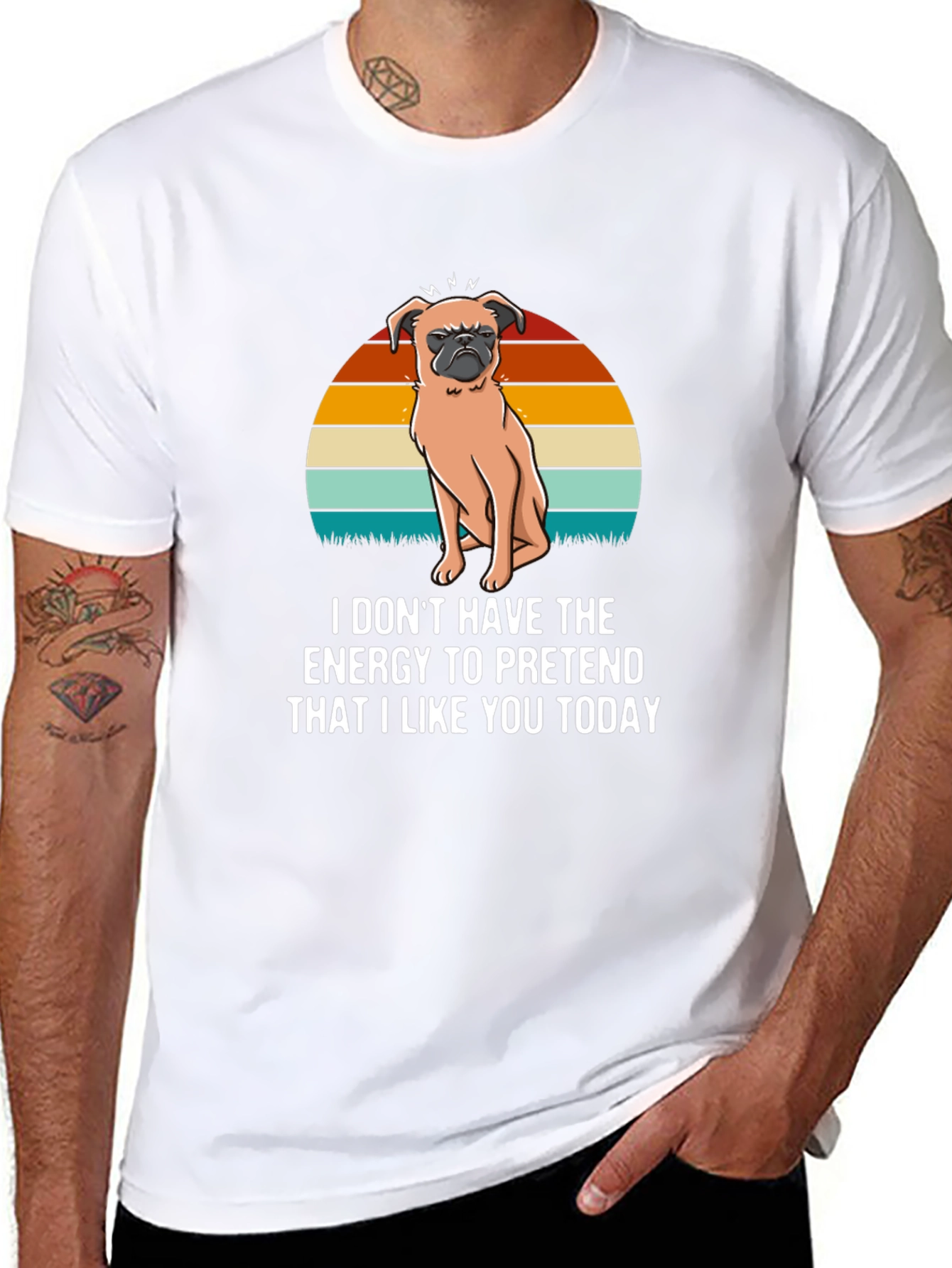 Funny Pug T-Shirt - I Dont Have The Energy