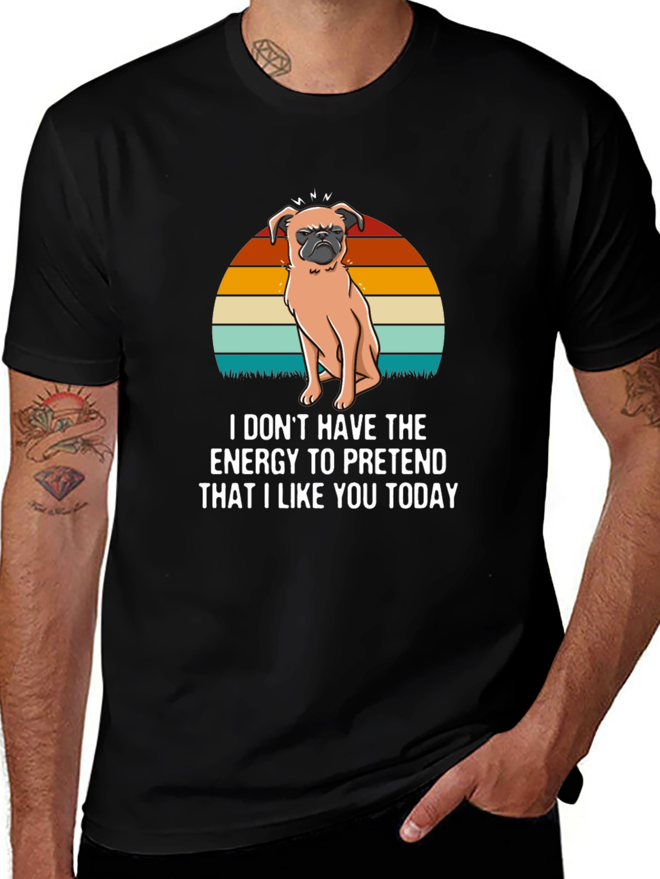 Funny Pug T-Shirt - I Dont Have The Energy