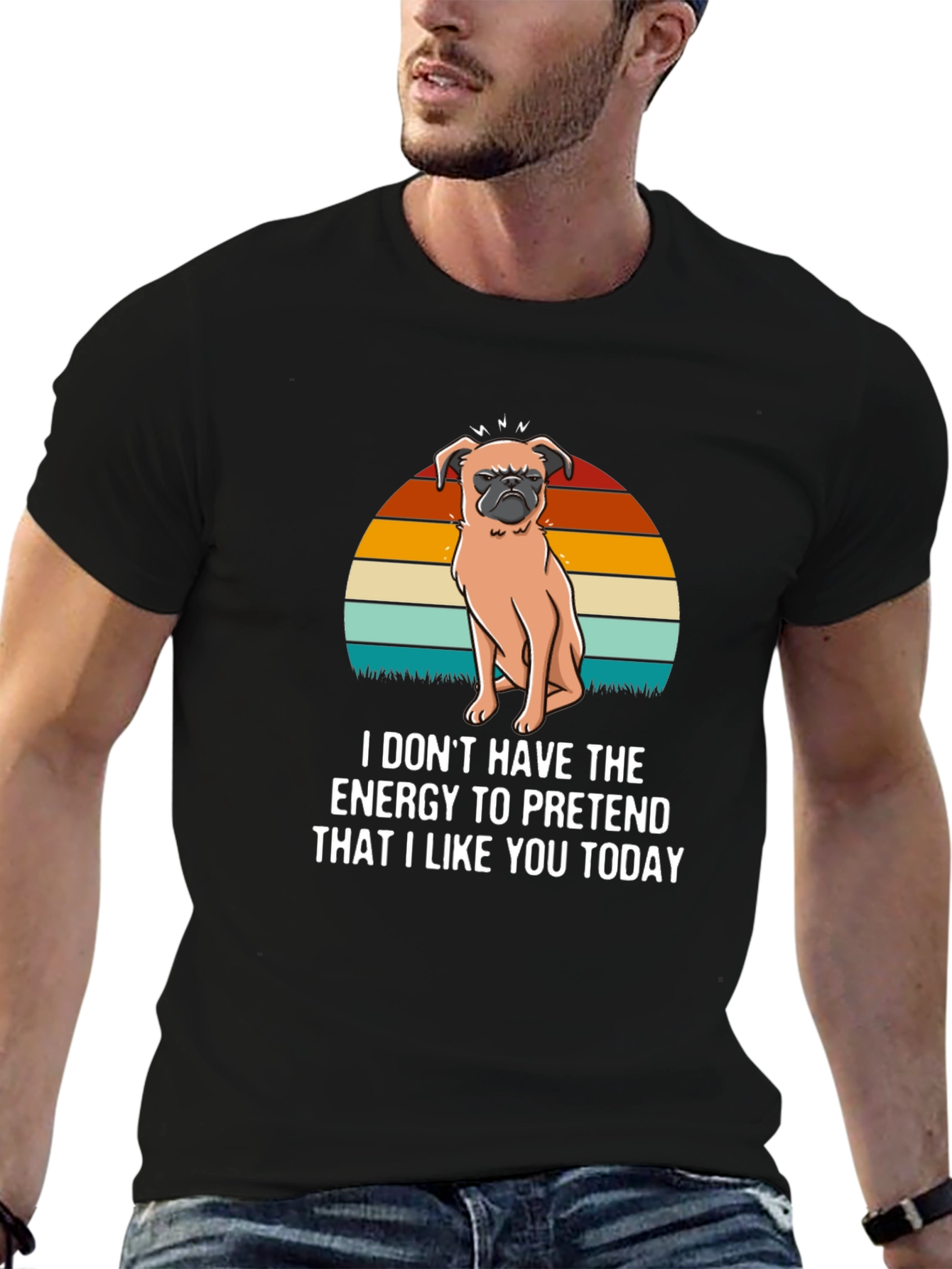Funny Pug T-Shirt - I Dont Have The Energy