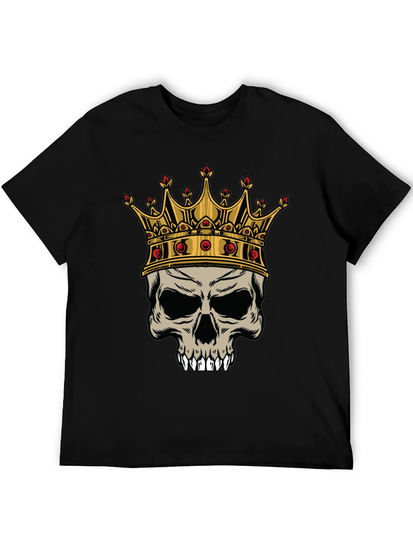 Skull King Graphic Tee - Black Cotton T-Shirt