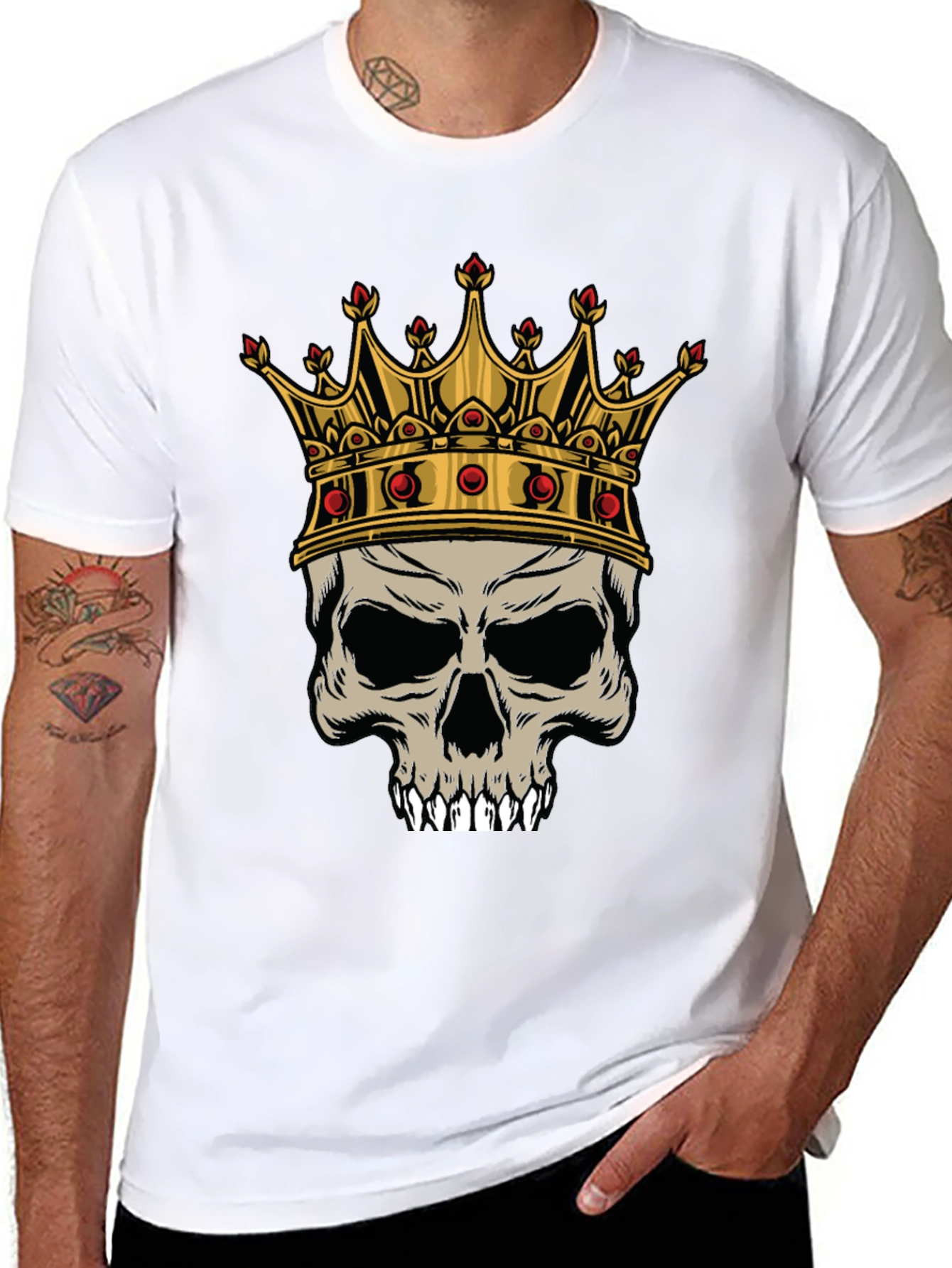 Skull King Graphic Tee - Black Cotton T-Shirt