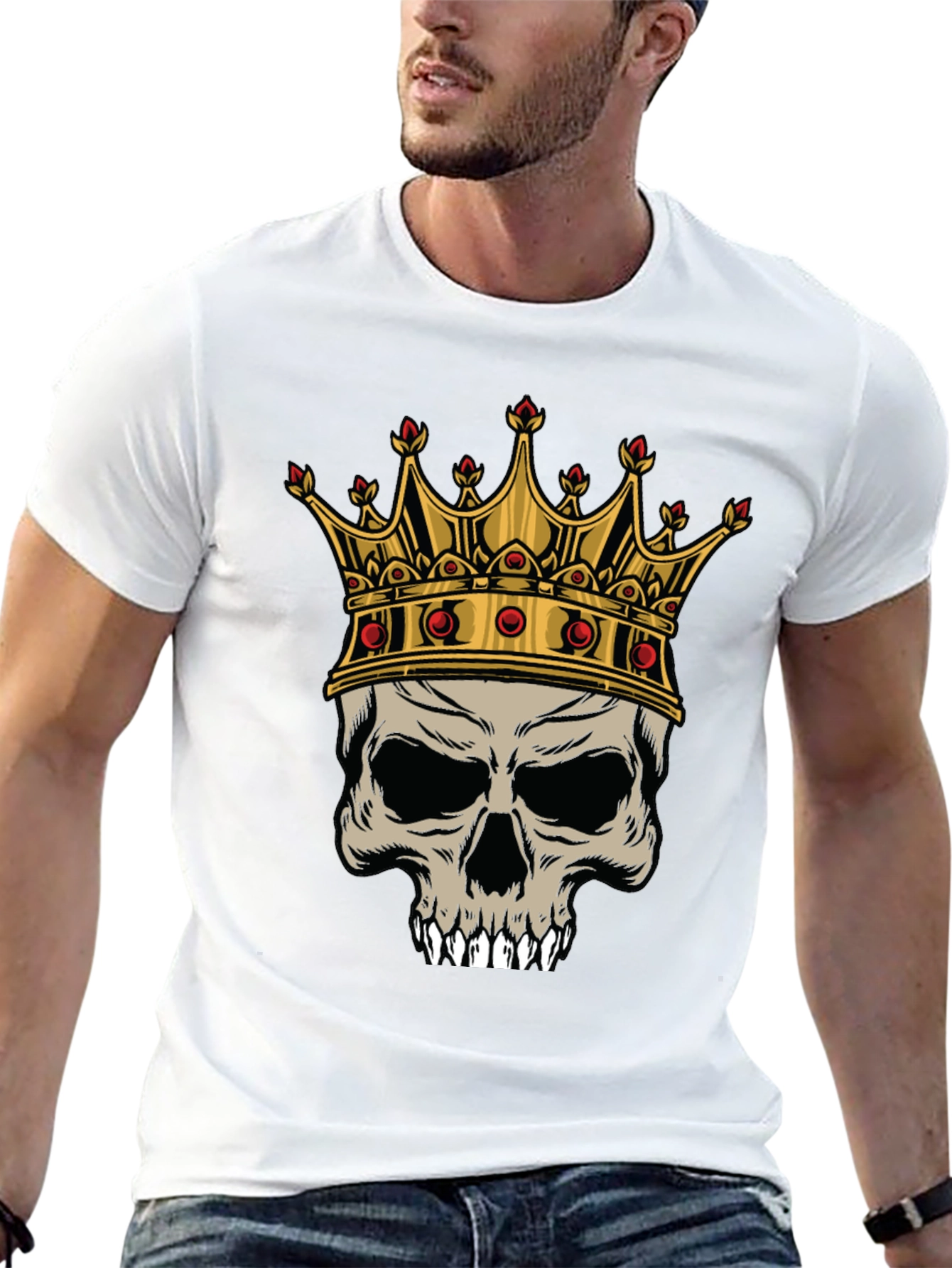 Skull King Graphic Tee - Black Cotton T-Shirt