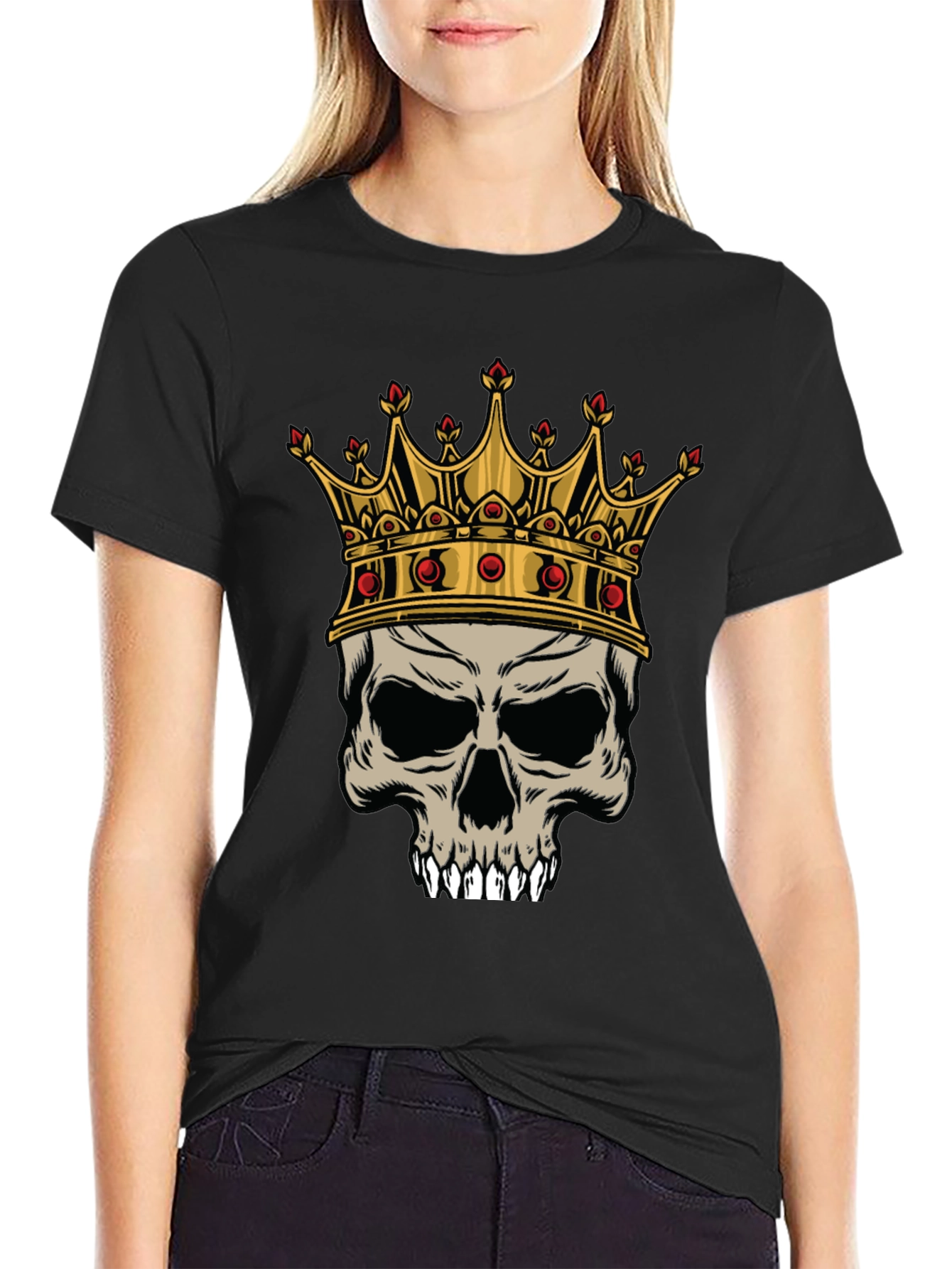 Skull King Graphic Tee - Black Cotton T-Shirt