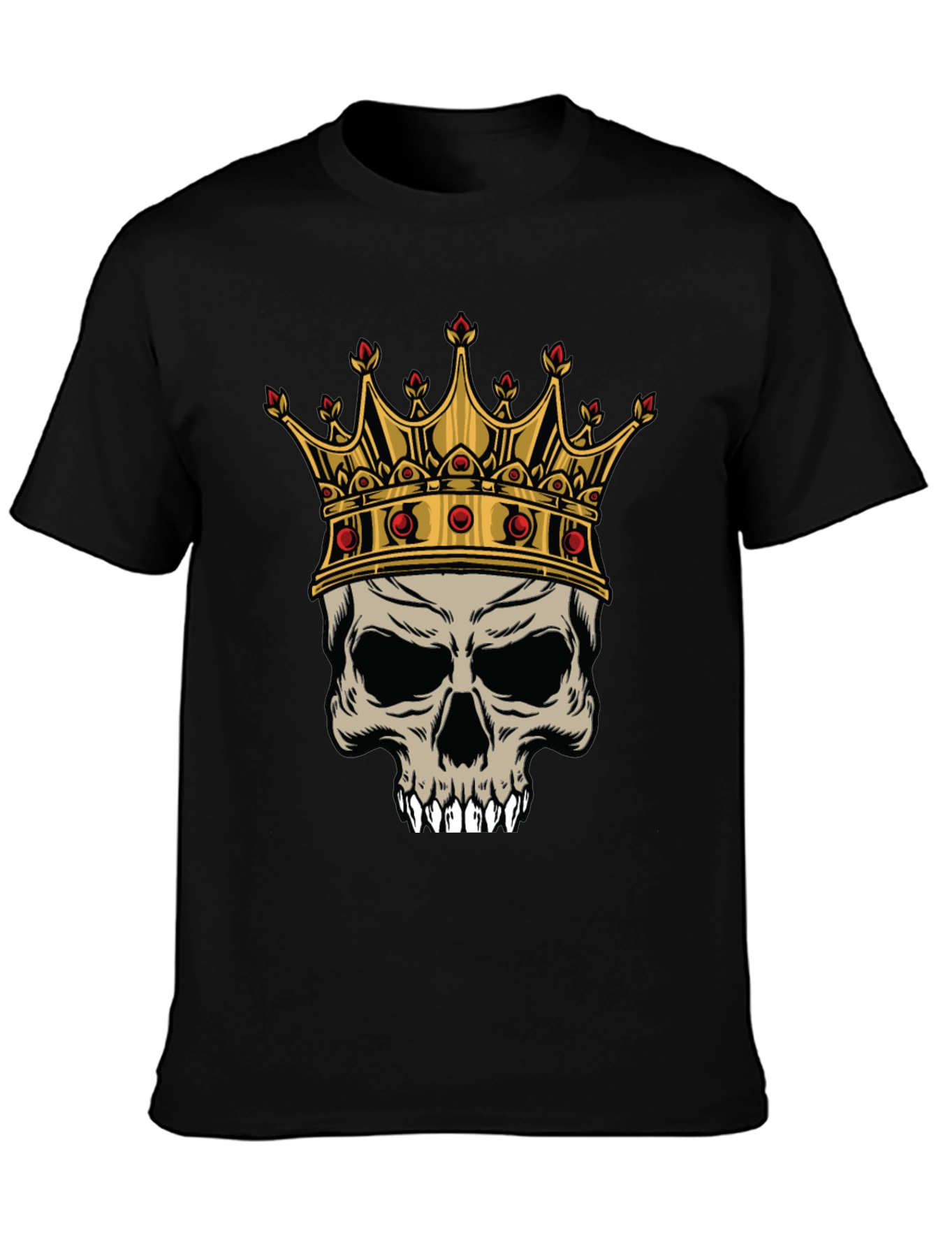 Skull King Graphic Tee - Black Cotton T-Shirt