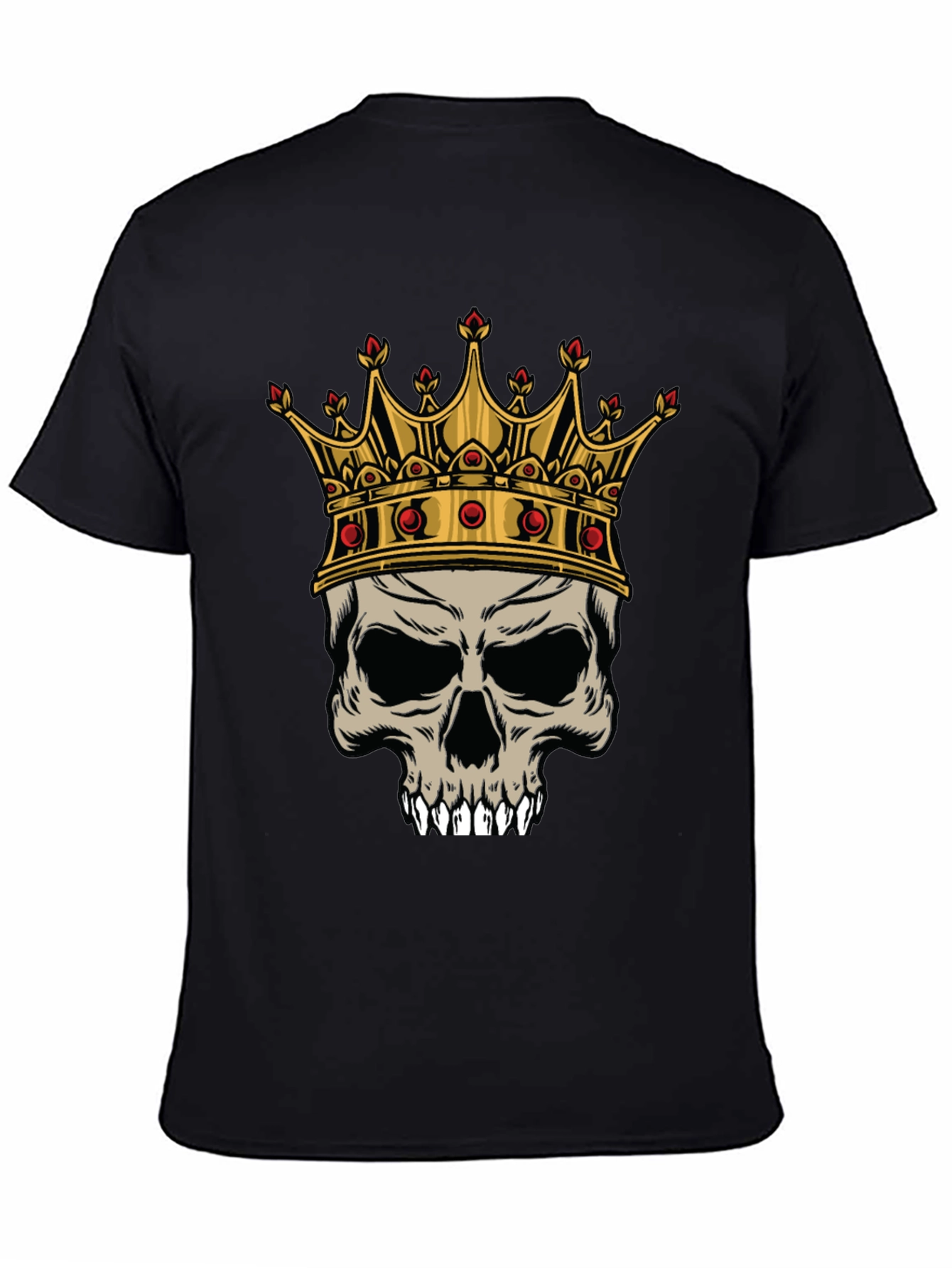 Skull King Graphic Tee - Black Cotton T-Shirt
