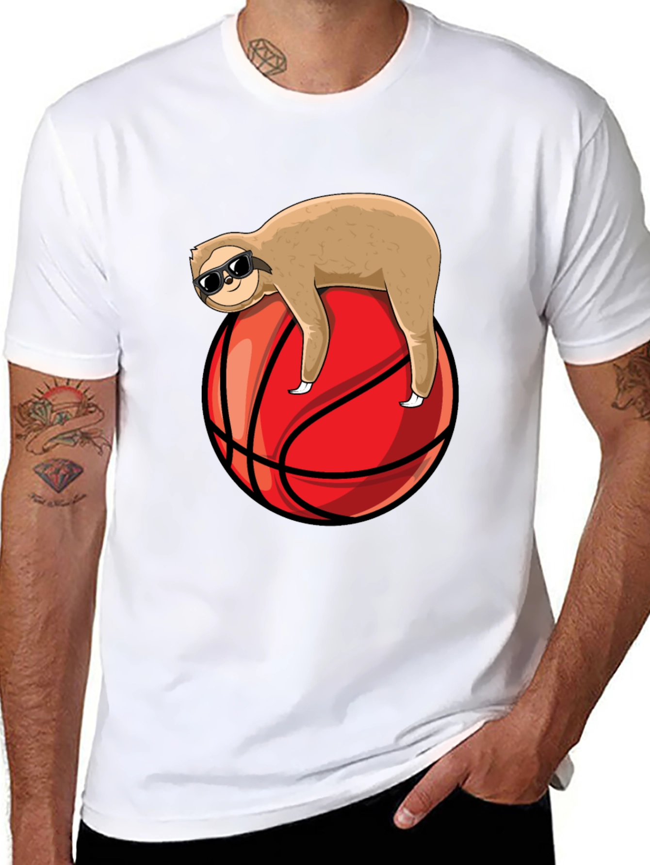 Cool Sloth Basketball Graphic Tee