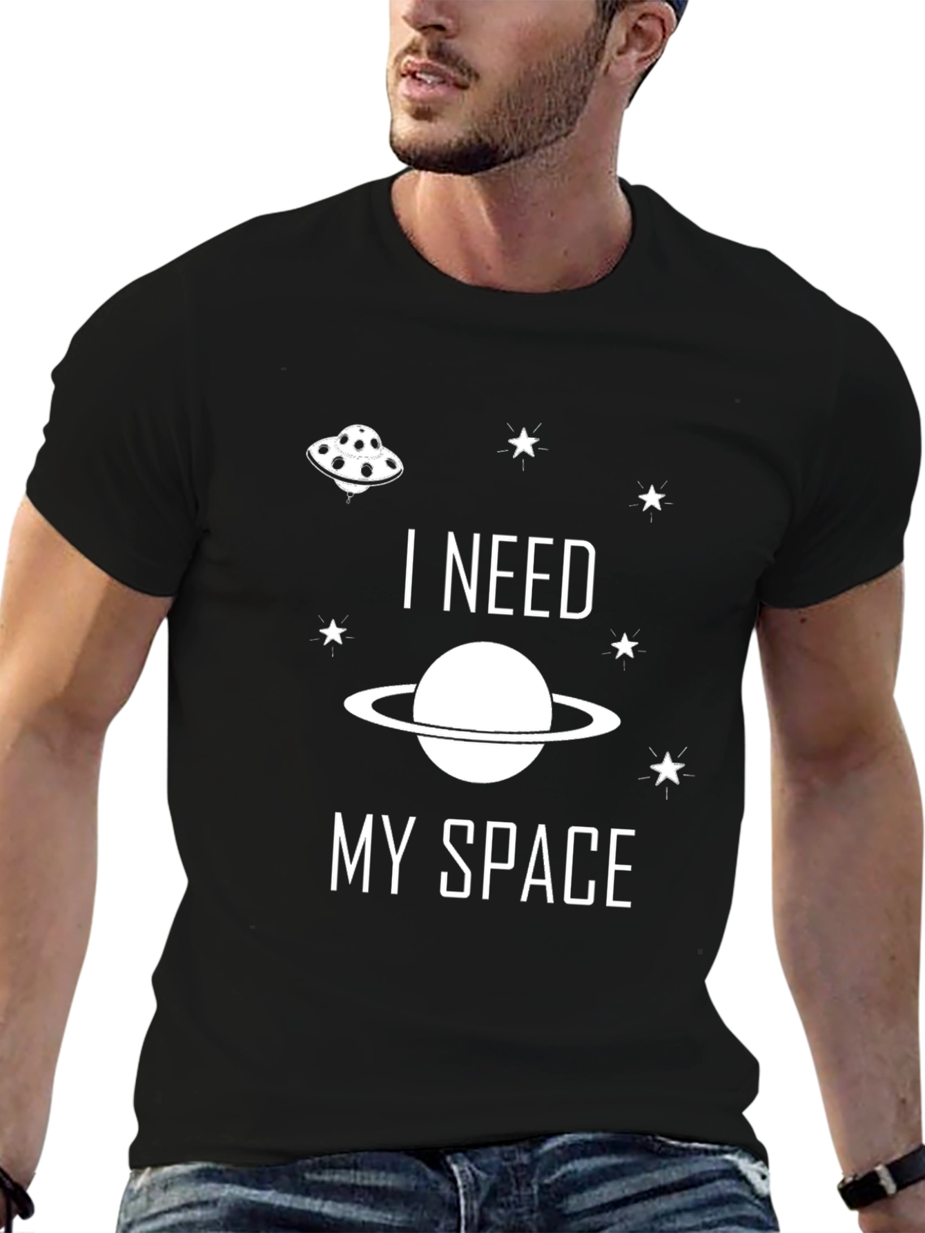 I Need My Space Graphic Tee - Black