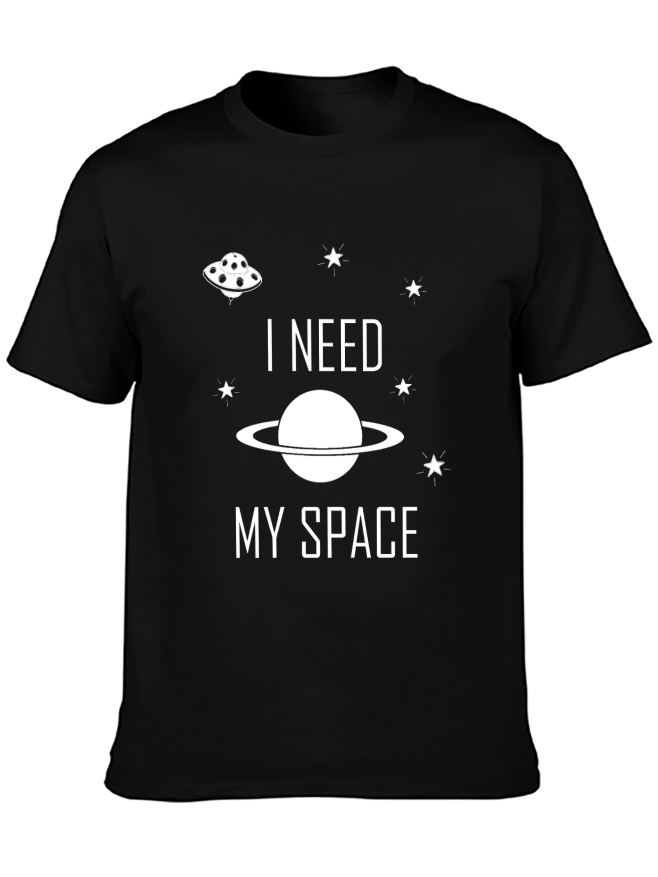I Need My Space Graphic Tee - Black